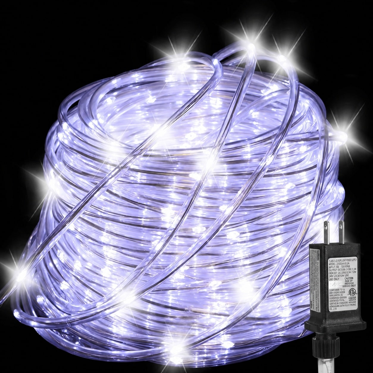 Misopily  100FT Rope Lights Outdoor Flexible Clear Tube String Lights 300LED Waterproof 8 Modes Connectable up to 400FT for Yard Pool Canopy Deck
