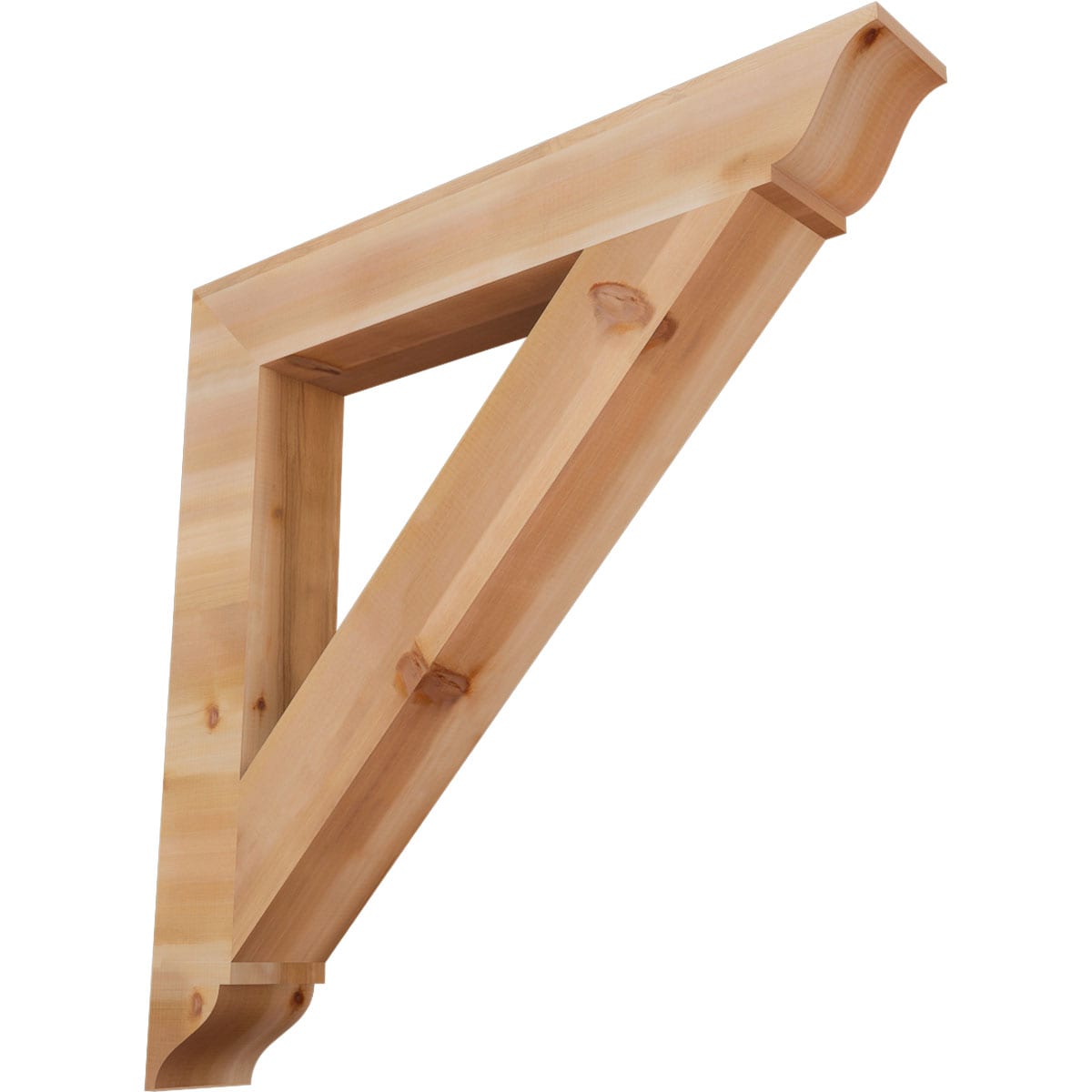 Ekena Millwork BKT06X42X42TRA01SWR Traditional traditional smooth 5-1/2-in x 42-in x 42-in Western red cedar Brown Wood Standard bracket