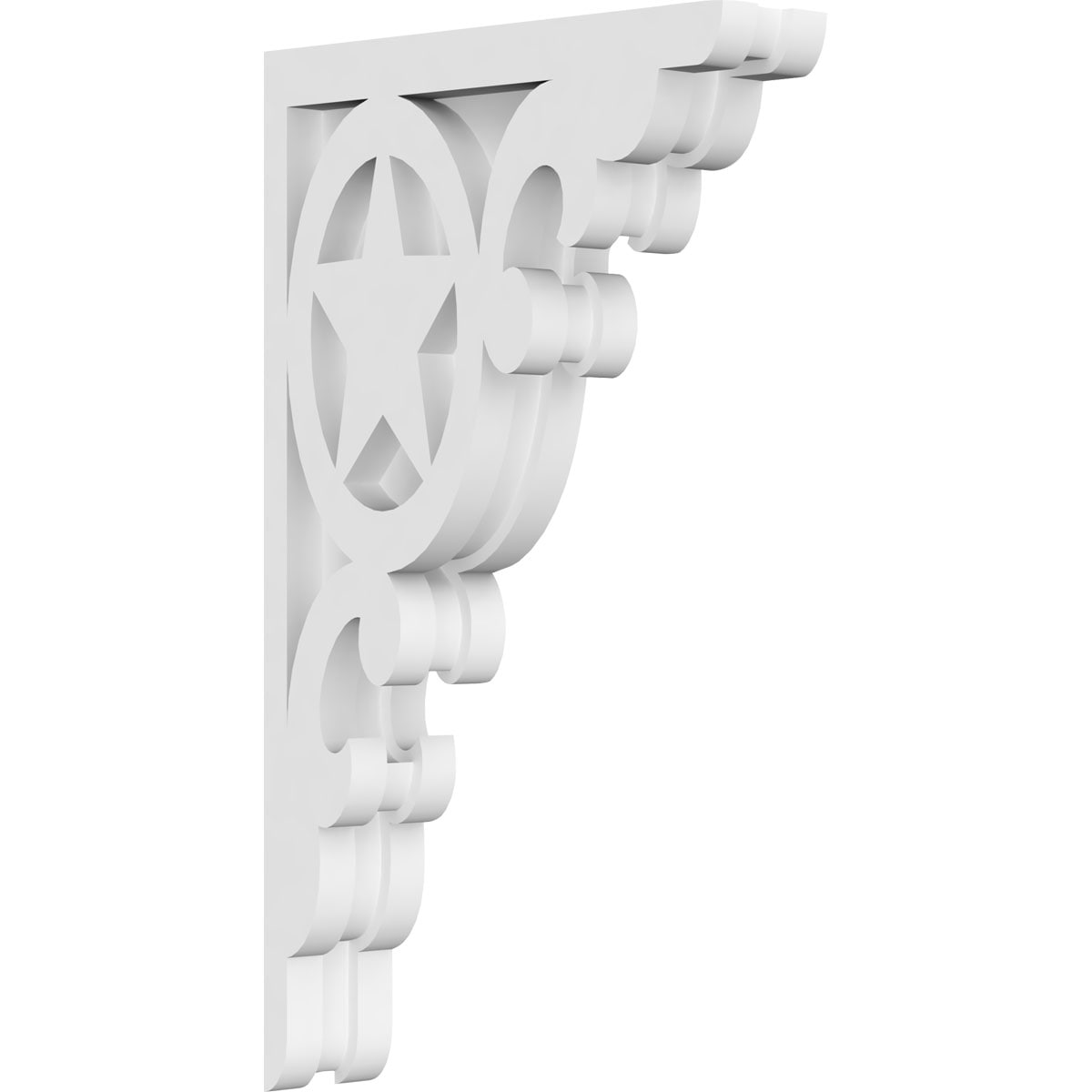 Ekena Millwork CORP01X07X13AU 1.875-in x 7.5-in x 13-in Austin Unfinished White PVC Paintable Corbel