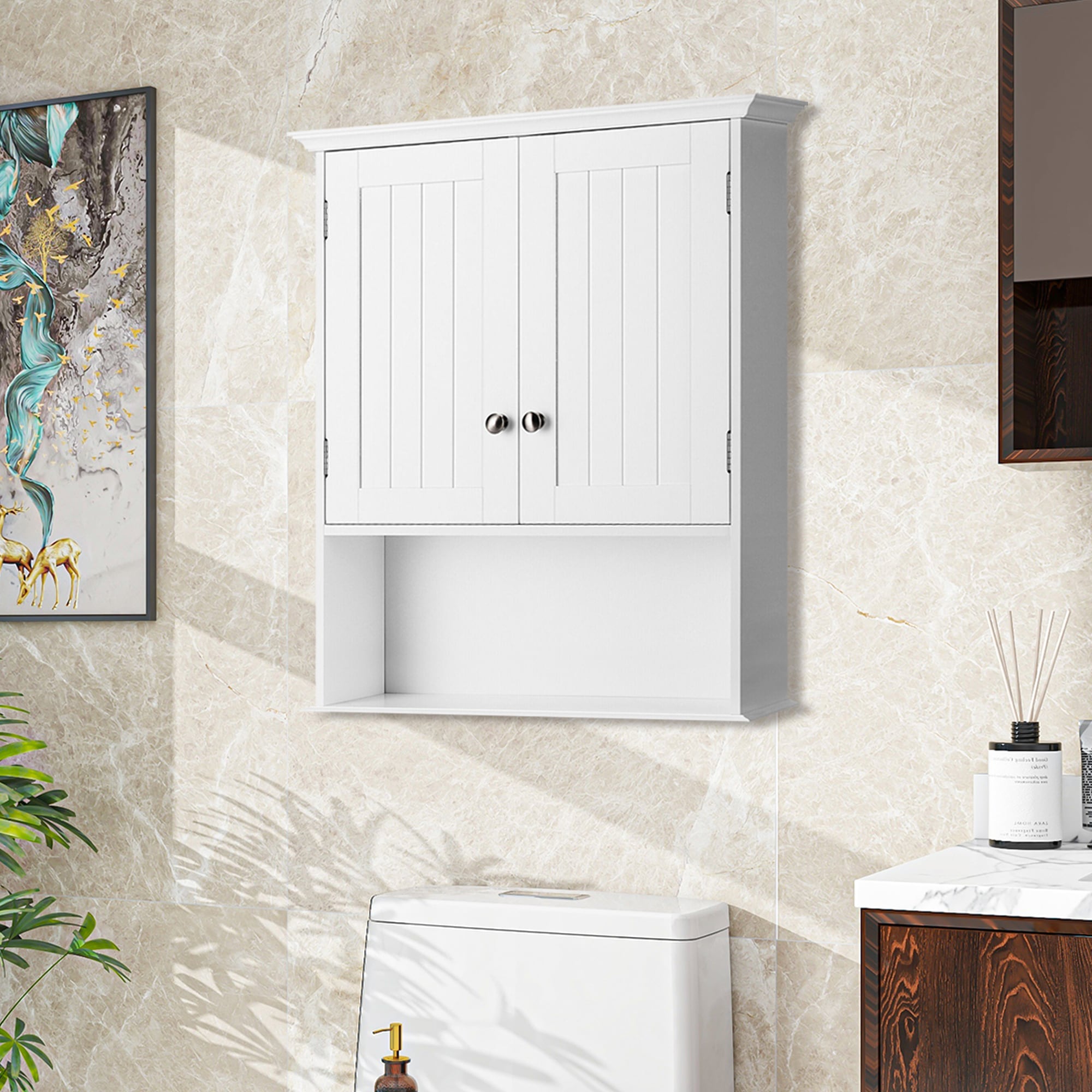 WELLFOR OUJ66689WH Bathroom-Wall-Cabinets - View #4