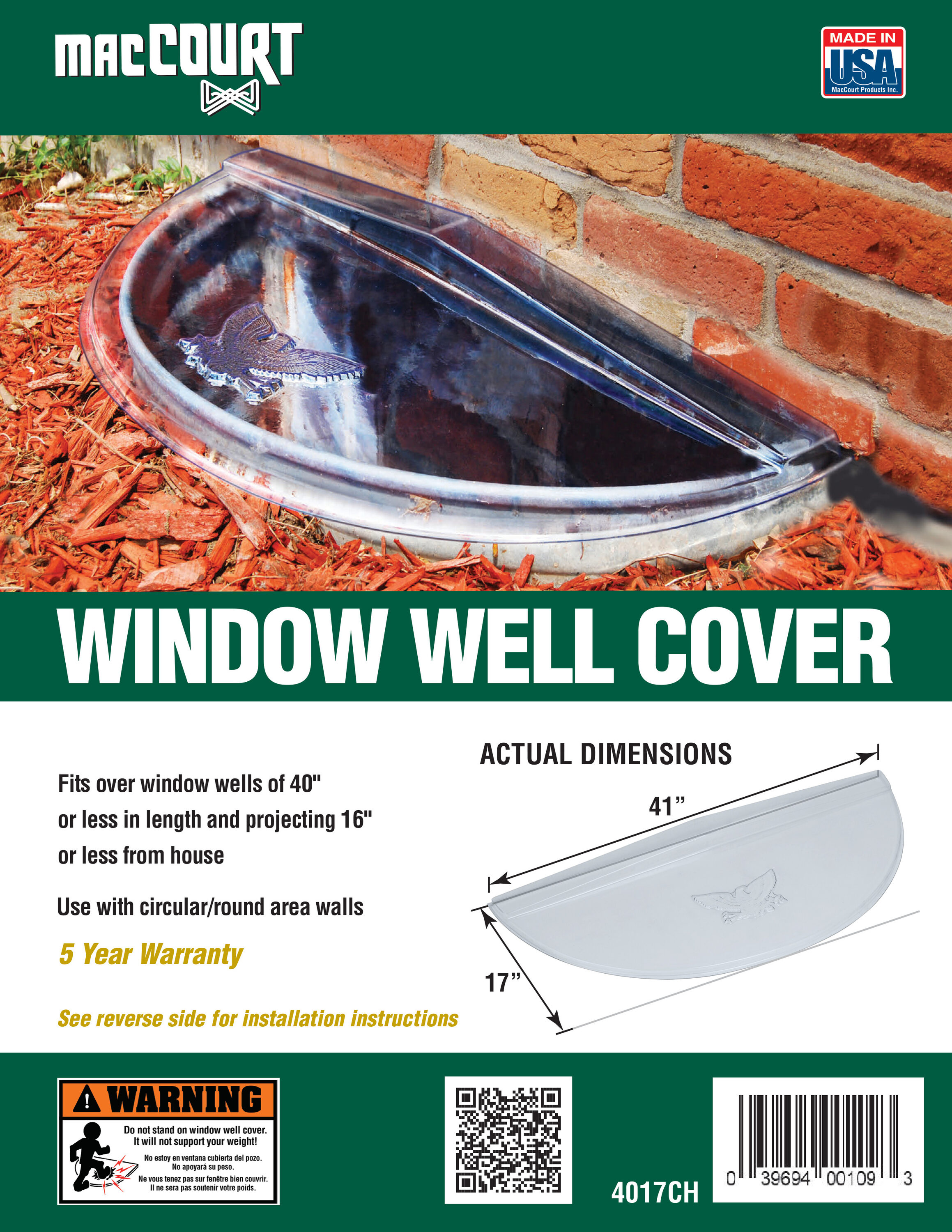 MacCourt 4017CH Area-Wall-And-Window-Well-Covers - View #3
