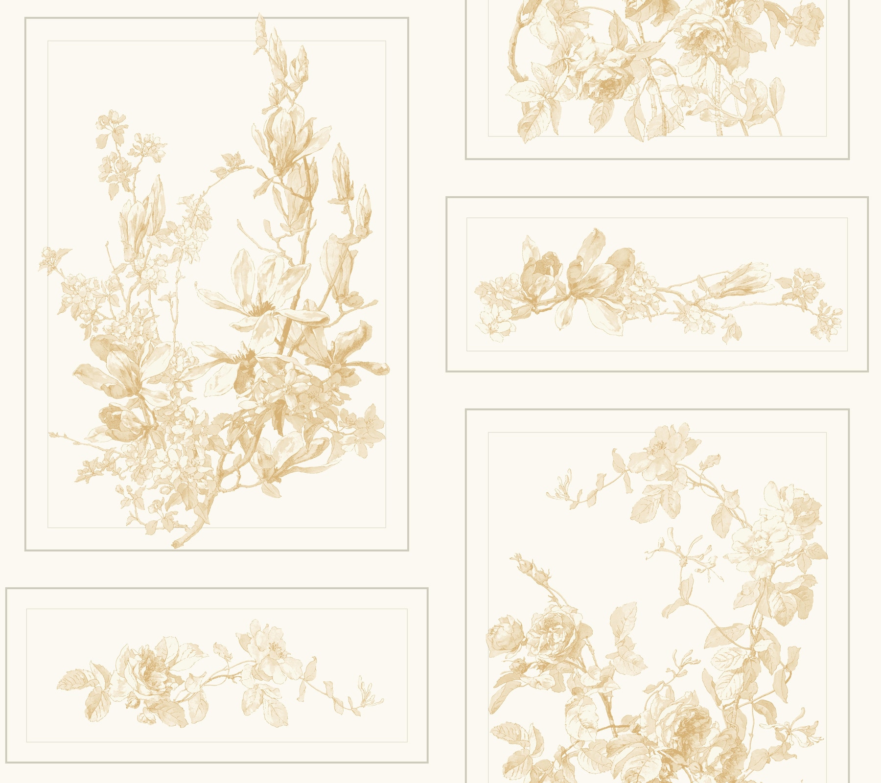 Magnolia Home MH1546 60.75-sq ft Brown/White Paper Floral Prepasted Soak and Hang Wallpaper