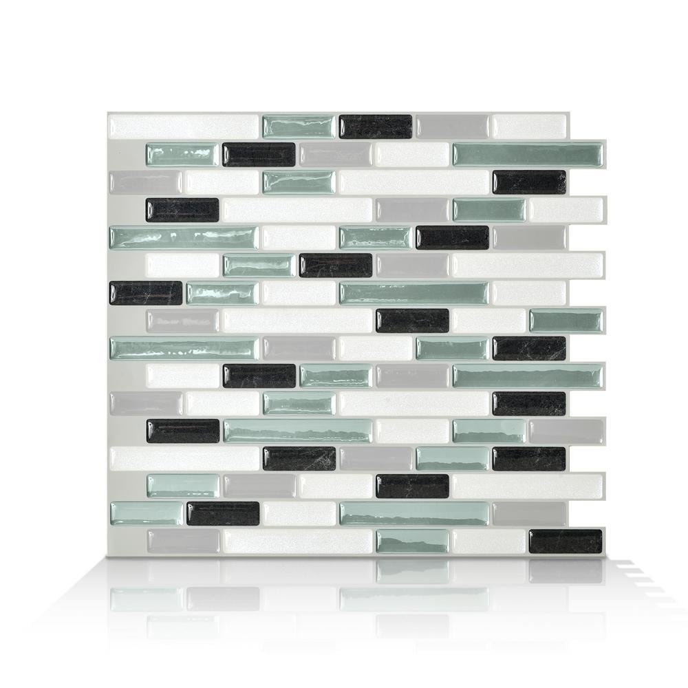 Smart Tiles SM1061-4 4-Pack 10-in x 11-in Polished Composite Peel & Stick Tile