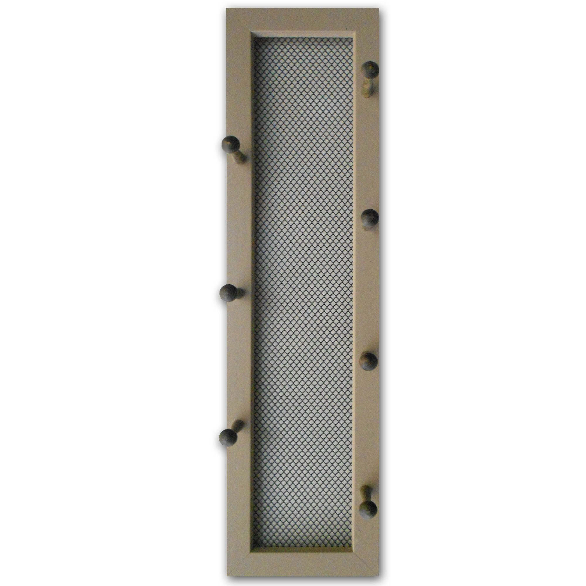 Trendy Decor 4U MUG7V-779SG 7-peg Mug Rack Millwork Engineering Brown Wood Framed 26-in H x 7-in W Kitchen Paper Hand-painted Print