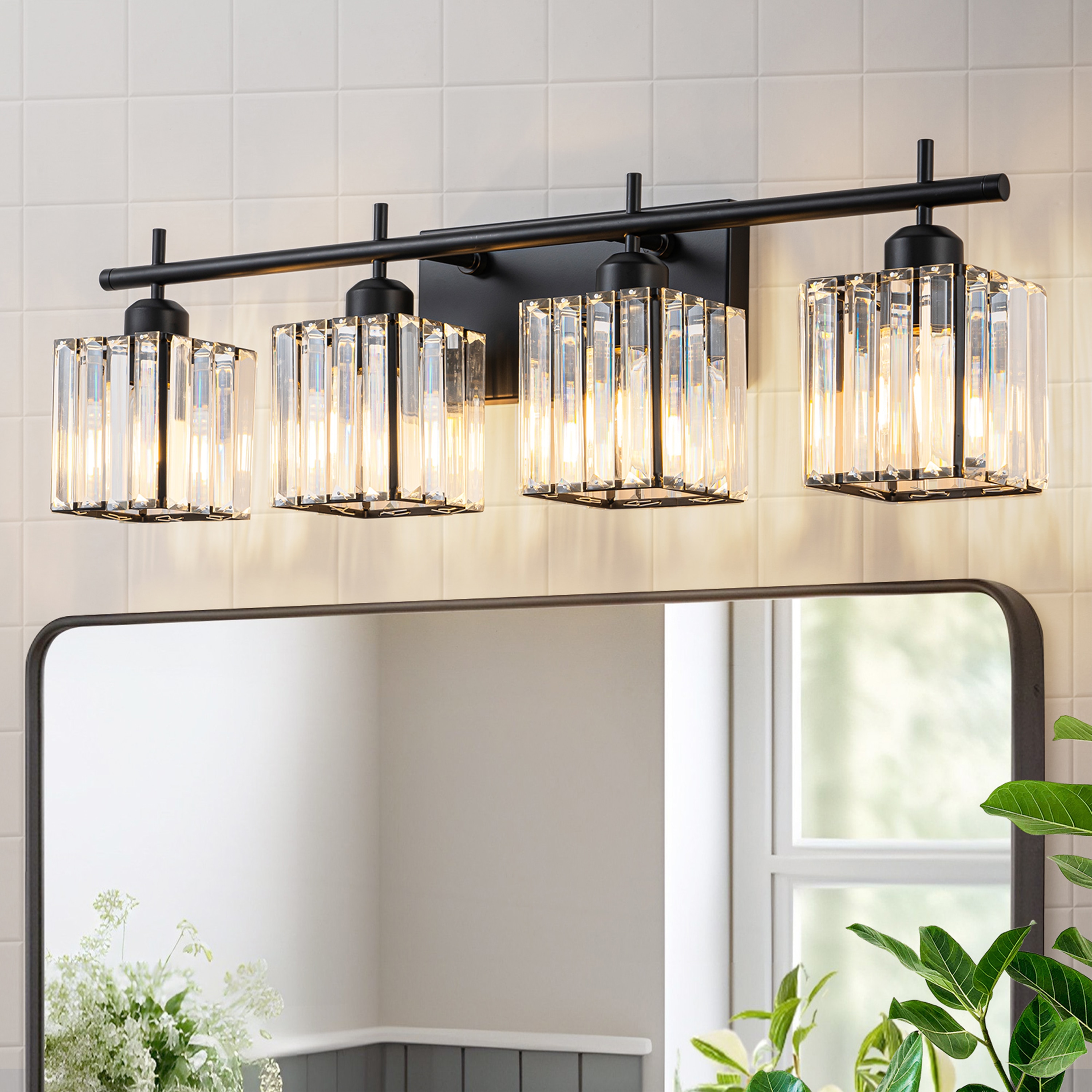 GoYeel ZW051BL04 28.15-in 4 -Light Black Modern/contemporary Vanity light