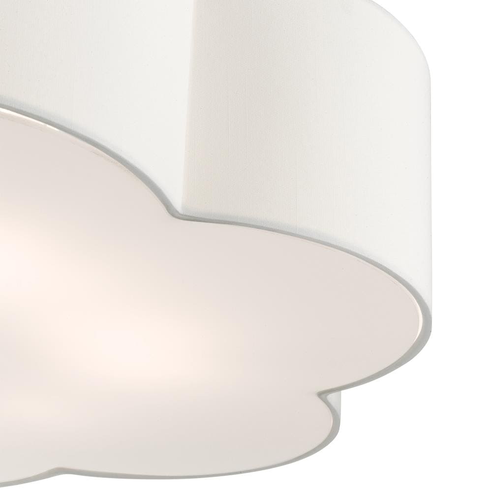 Chelsea Brushed Nickel 6-Light Semi-Flush Mount with Scalloped Shade