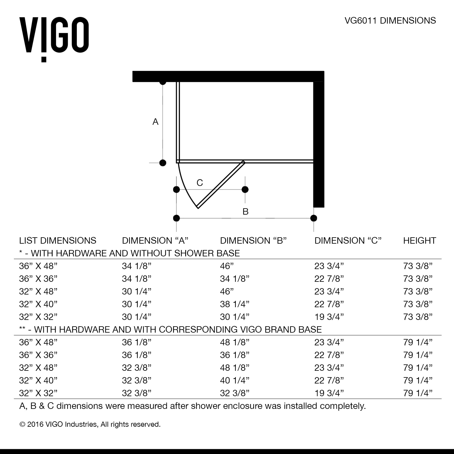 VIGO VG6011BNCL363W Alcove-Shower-Kit - View #11