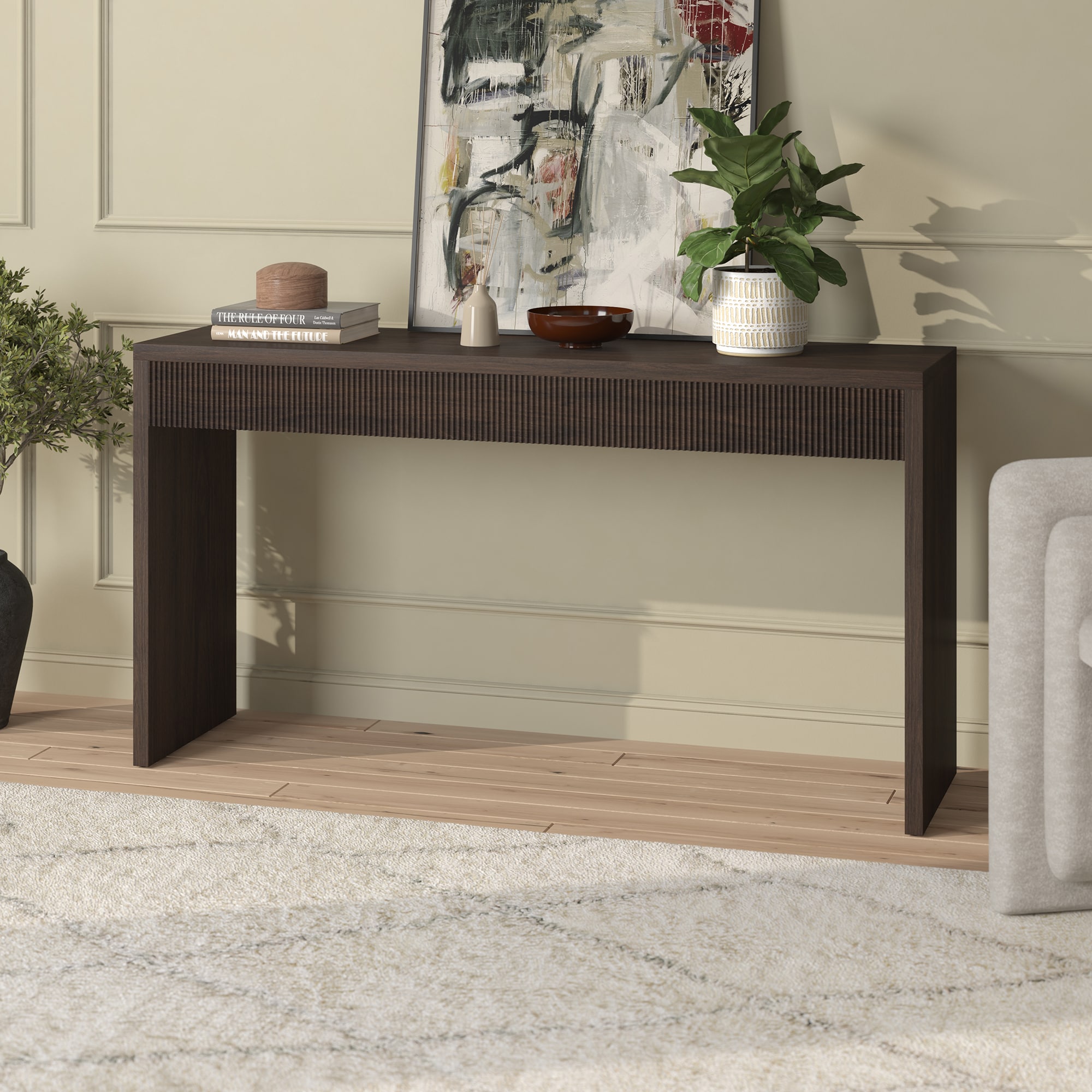 Hailey Home AT2240 Lawrence Modern Alder Brown Console table
