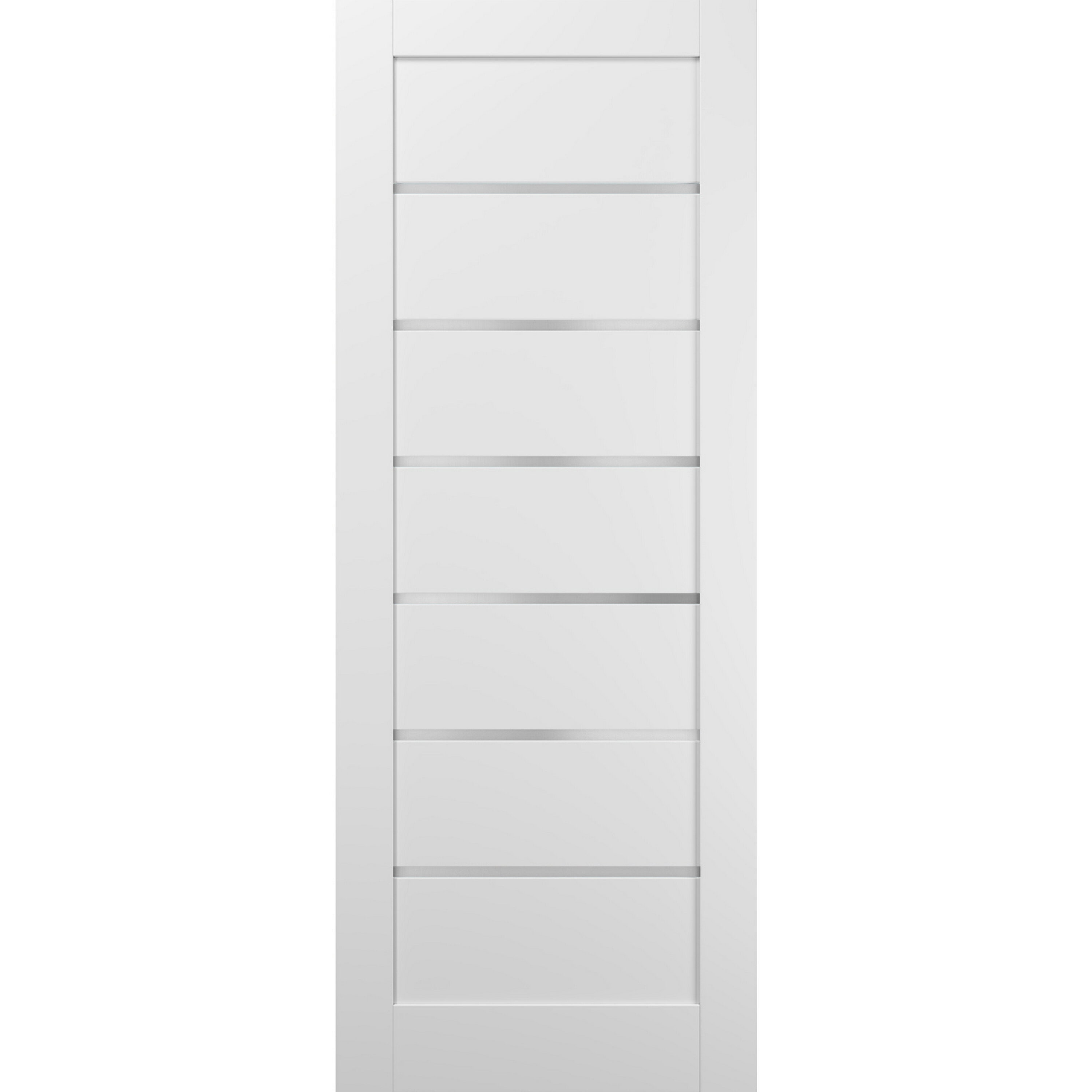 SARTODOORS 4117S-WS-30 4117 30-in x 80-in White 1-panel Frosted glass Solid core Prefinished Oak Wood Slab Door
