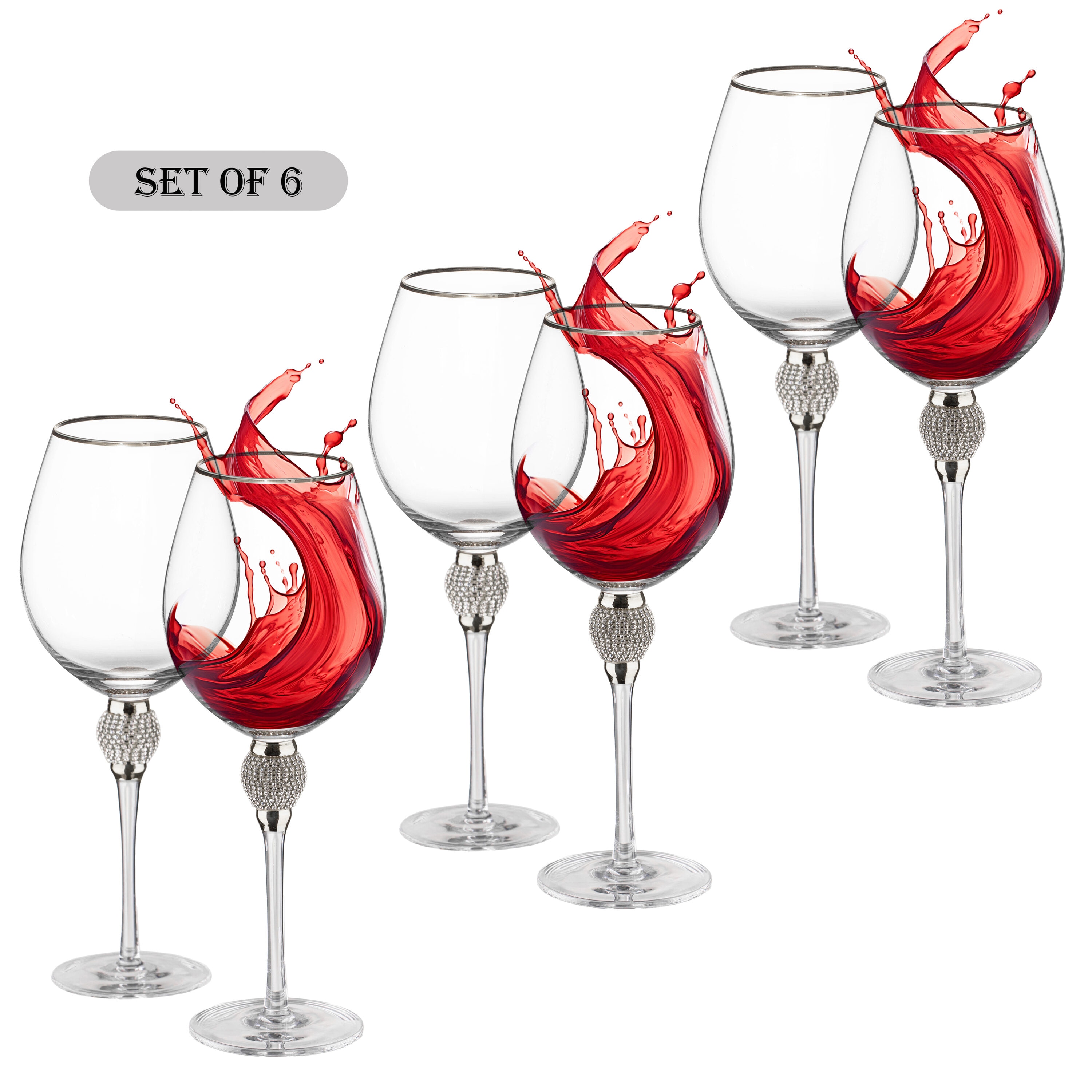 DINEWARES 18-fl oz Glass Clear Wine Glass(es) 6 -Pack