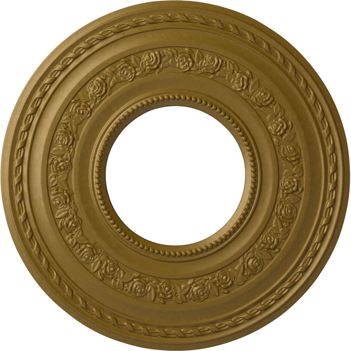 Ekena Millwork CM29ATGLS Anthony 29.375-in W x 29.375-in L Painted Gold Polyurethane Whole Ceiling Medallion