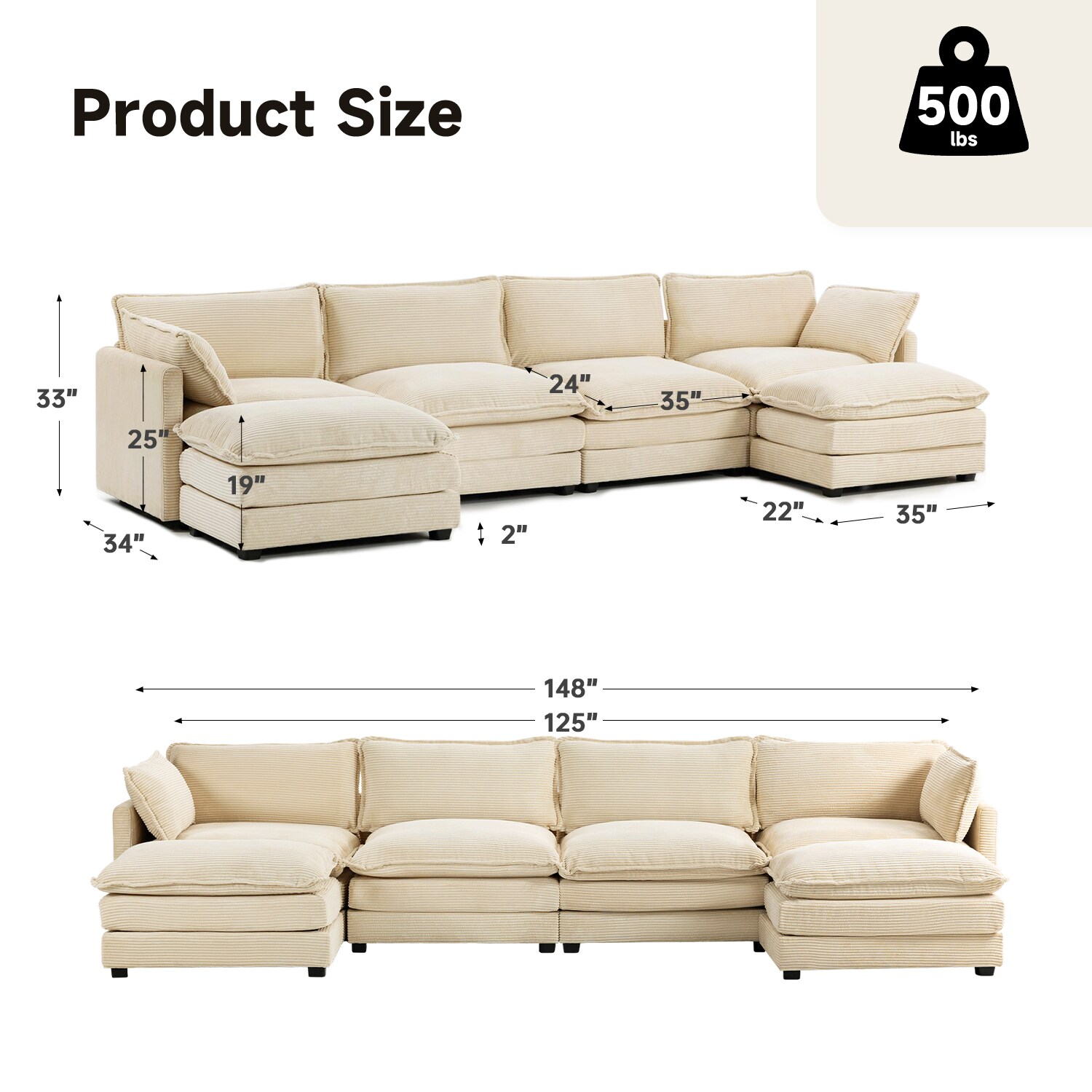 JEAREY GQSF-4-BE Sofas-Loveseats - View #3