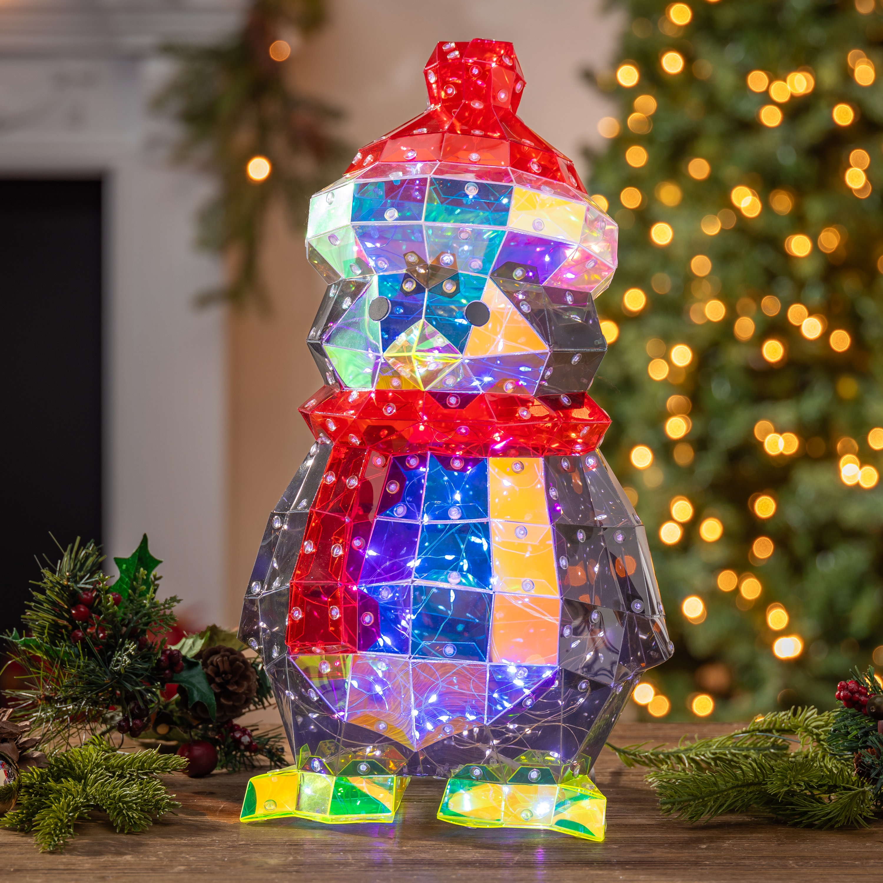 Gerson International 2745060EC 15.75-Inches Lighted Tabletop Decoration Penguin USB Christmas Decor