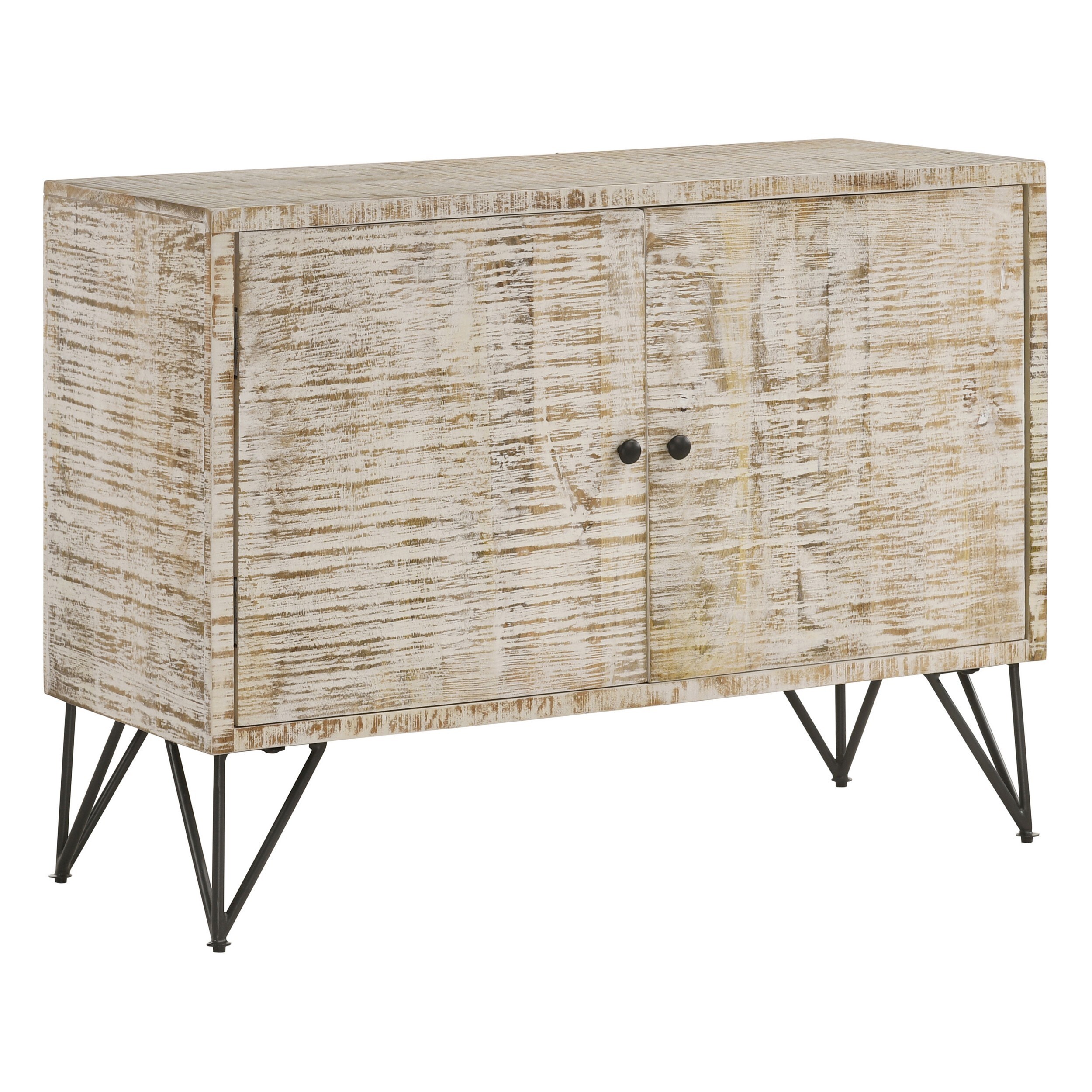 Benzara BM295094 Contemporary/Modern White Sideboard with Wine Storage