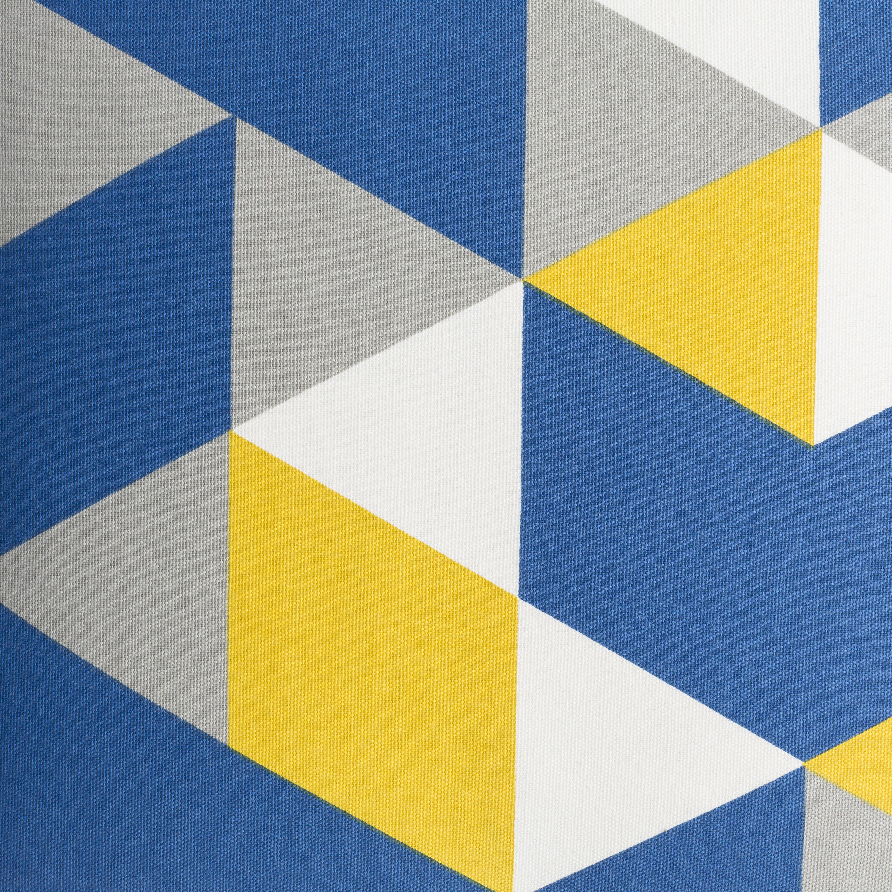 Trudy Geometric Blue and Yellow Cotton Throw Pillow Set