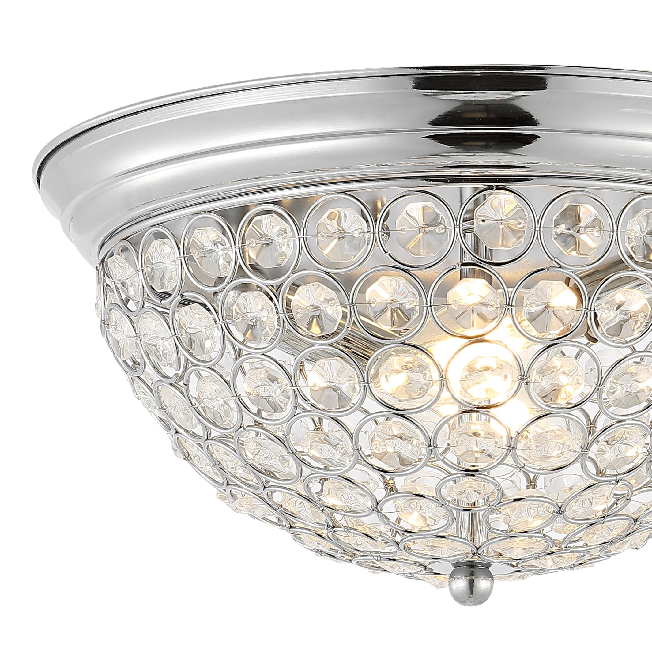 12" Clear Crystal and Chrome LED Flush Mount Light