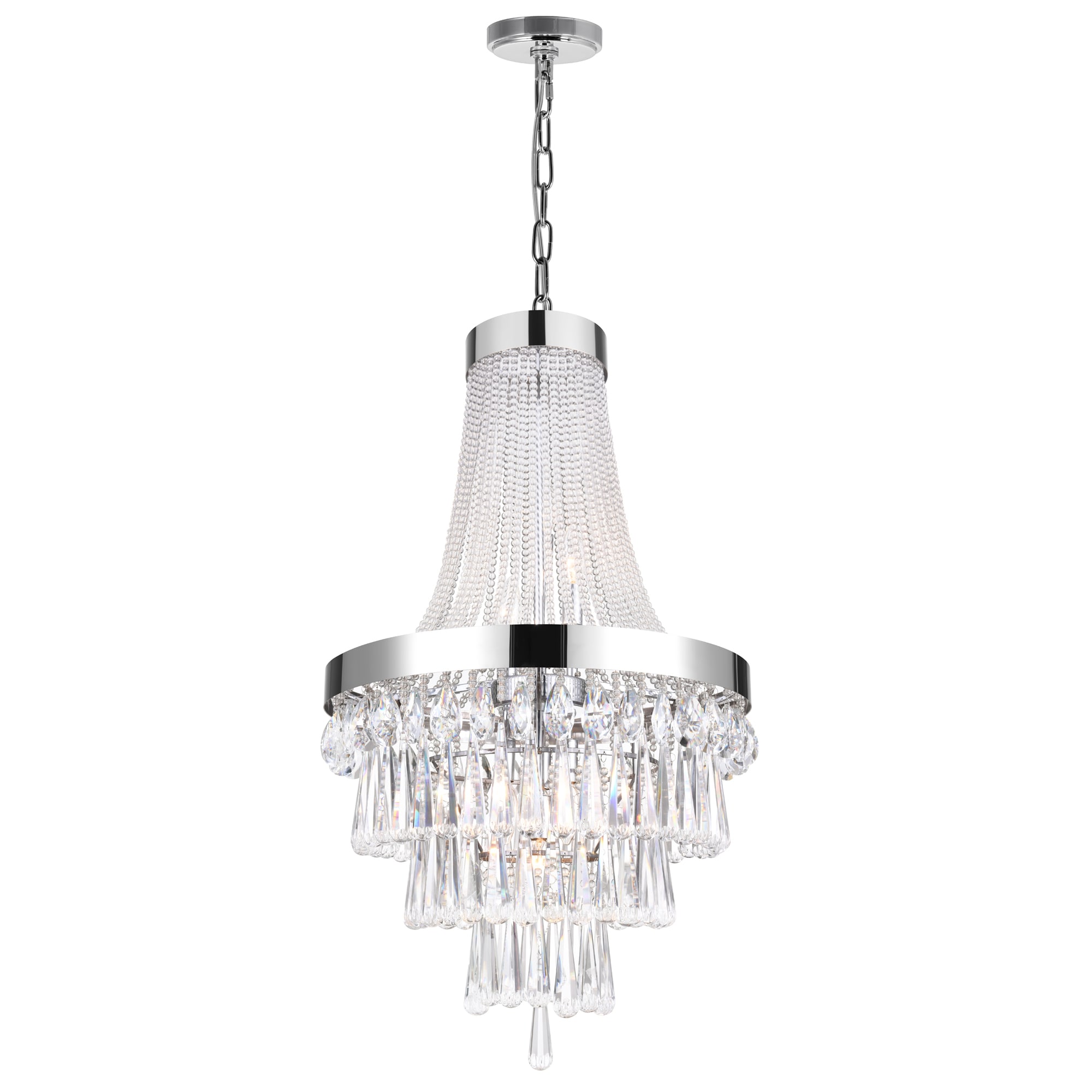 CWI Lighting 5078P20C Vast 7 -Light Chrome Traditional Crystal For Use in Bathrooms, Bedrooms, Dining Rooms, Foyers, Kitchens, Living Rooms Chandelier