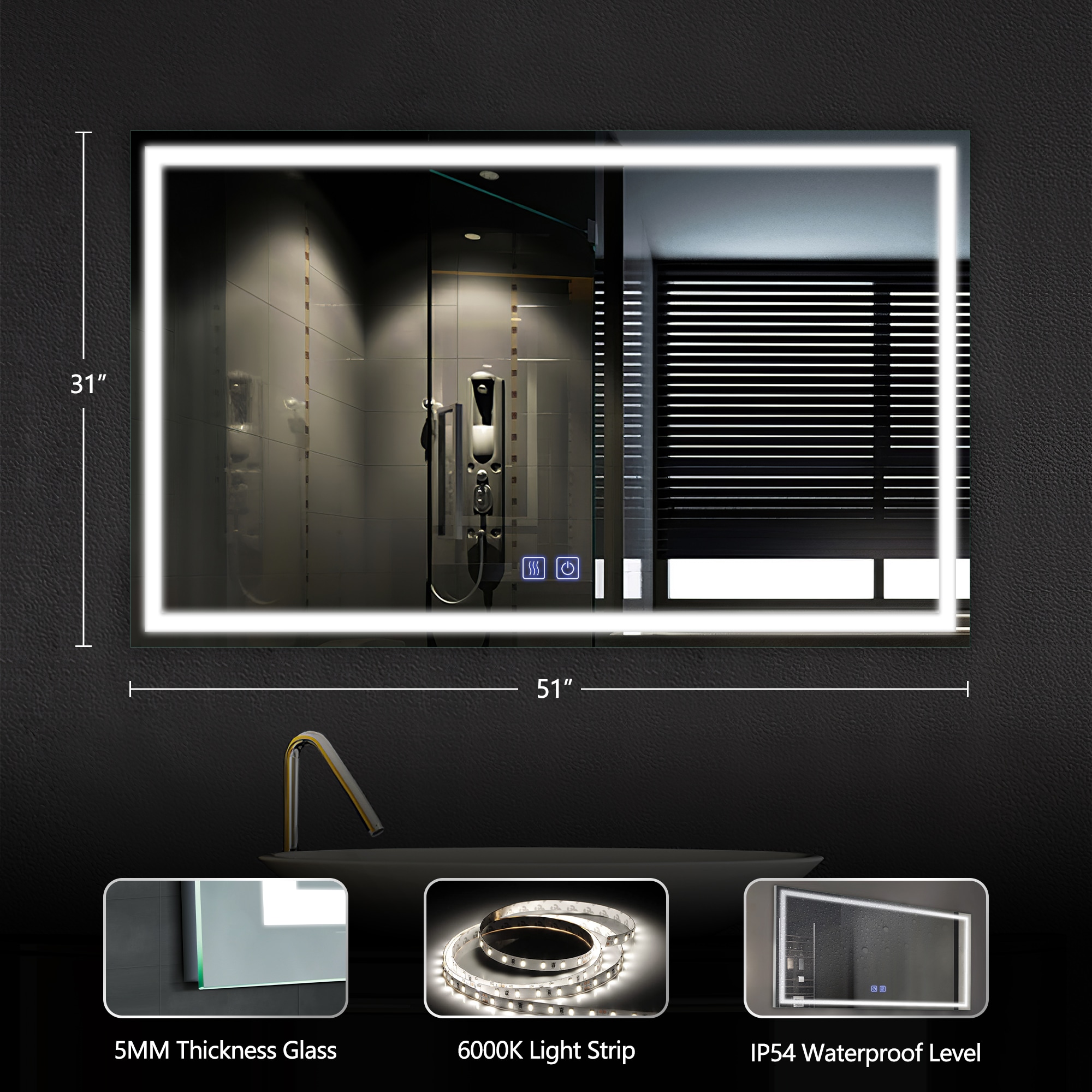 Dovelina LS-A-MR03073 Framed-Bath-Mirrors - View #8