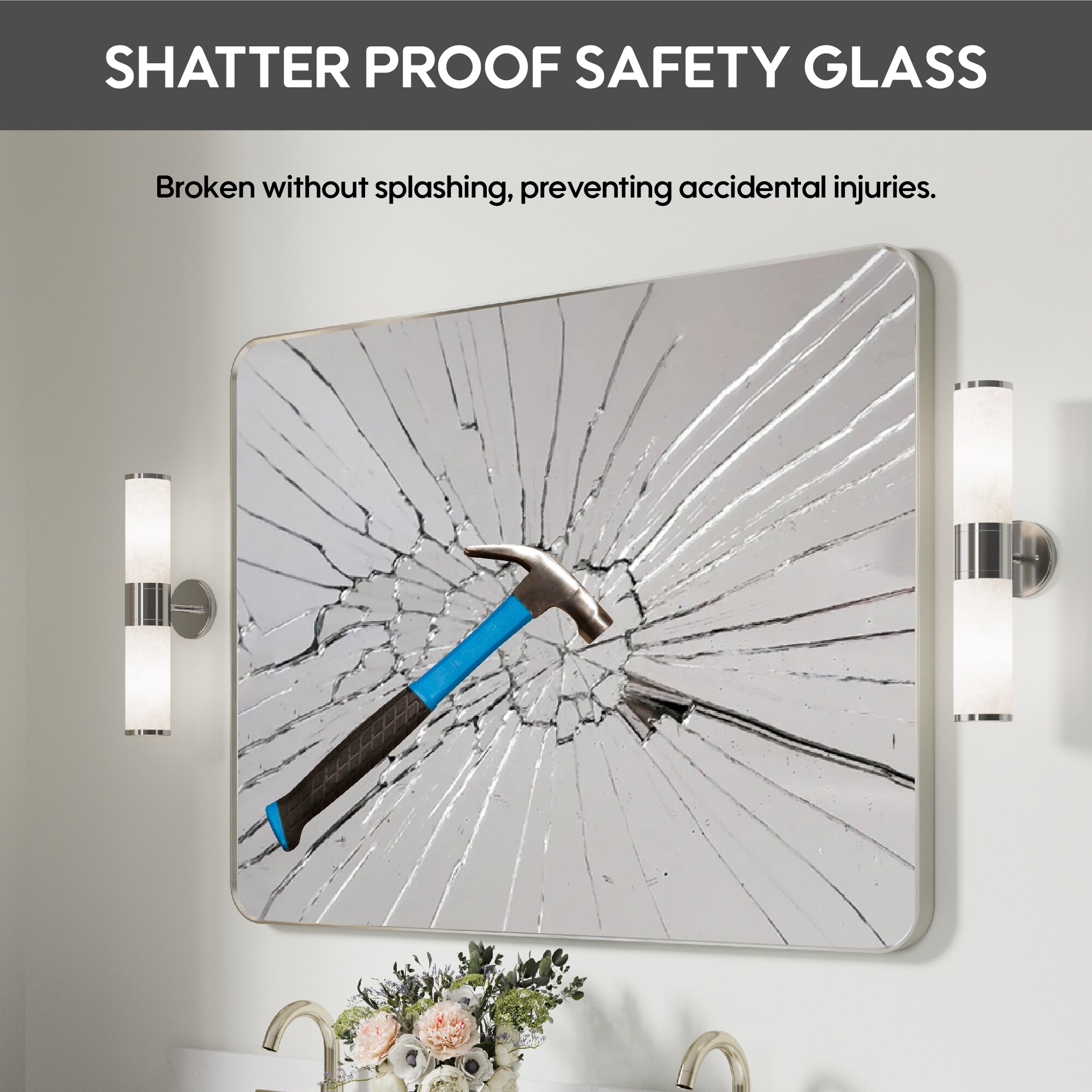 WELLFOR BFB63DHL-WF Framed-Bath-Mirrors - View #7