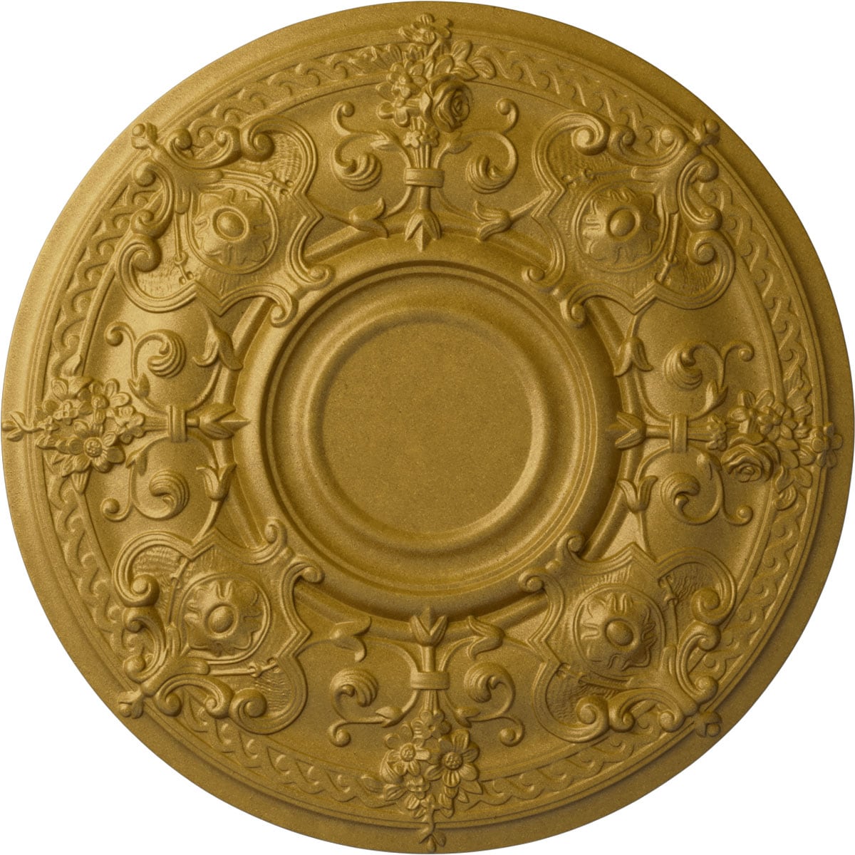 Ekena Millwork CM28OSPGS Oslo 28.125-in W x 28.125-in L Pharaohs Gold Polyurethane Ceiling Medallion
