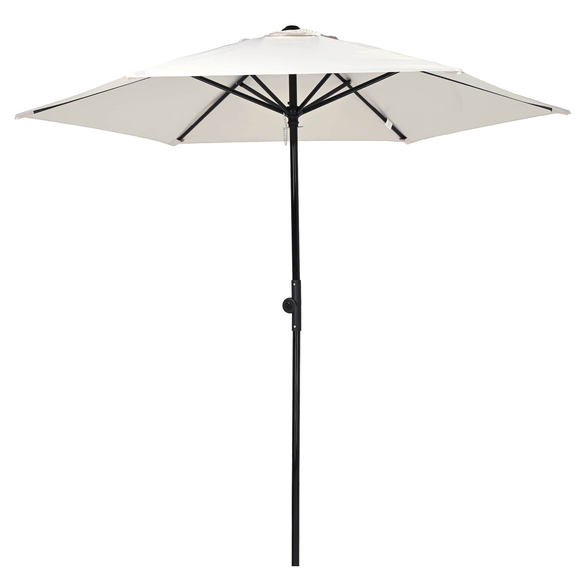 Yescom 07UMB001-7FT-IV-LO 7.5 Ft Outdoor Patio Umbrella 6 Ribs with Scale Tilt Button Strap UV30+ Sunshade Garden Parasol for Yard Deck Market Pool Ivory