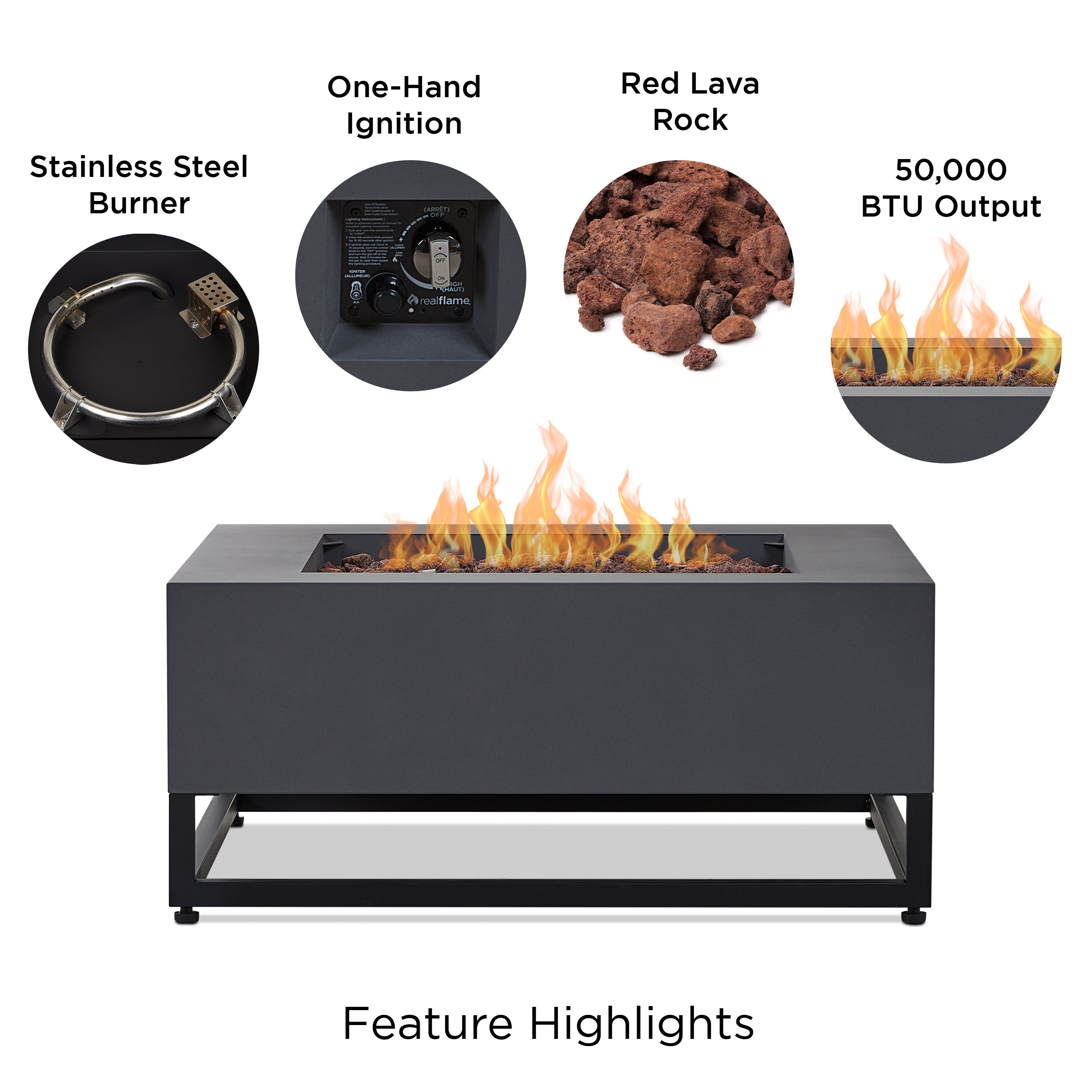 Real Flame C966LP-WSLT Outdoor-Gas-Firepits - View #6
