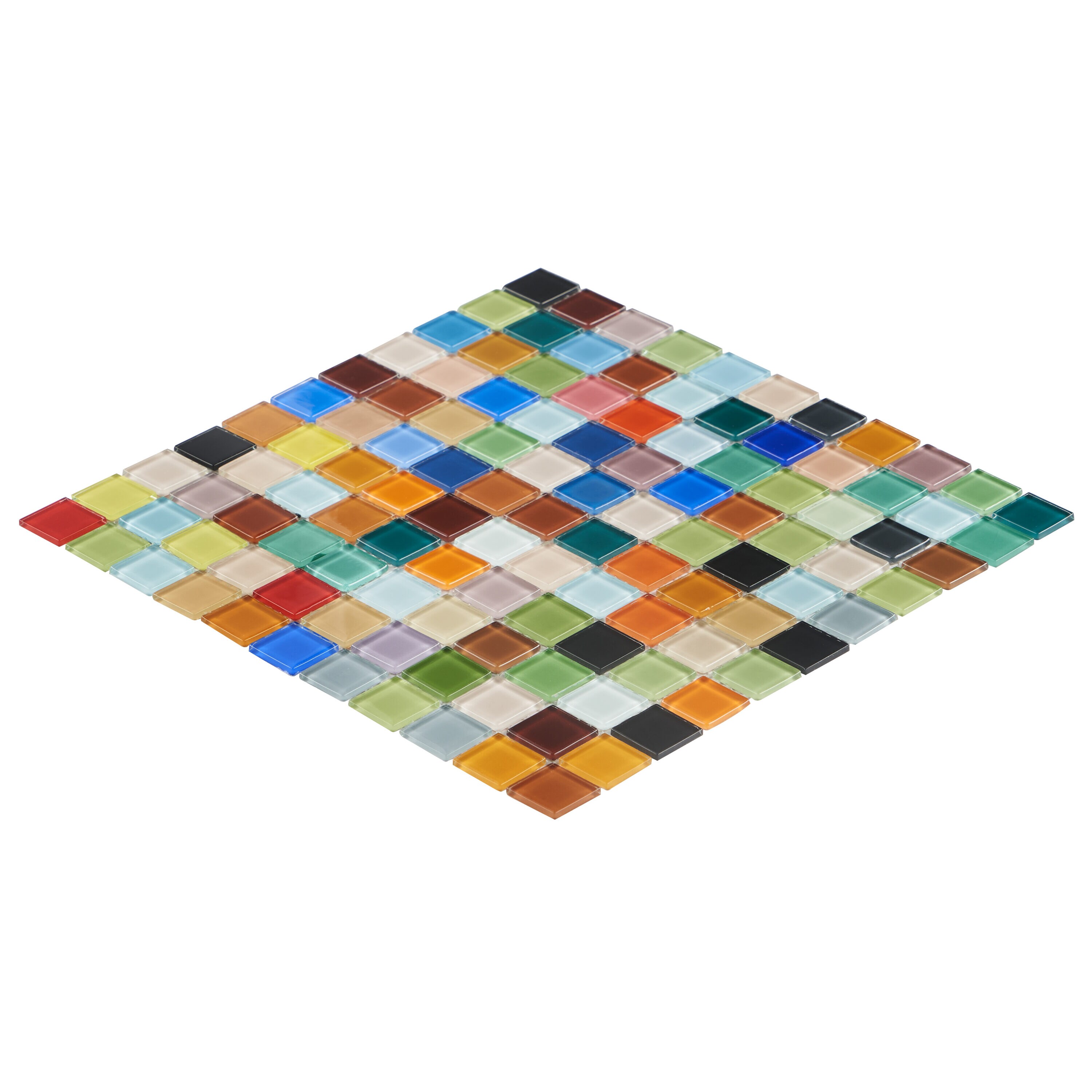 Artmore Tile (Sample) Fruity 3-in x 6-in Polished Glass Uniform Squares Mosaic Thinset Mortar Tile | EXT3RD102571