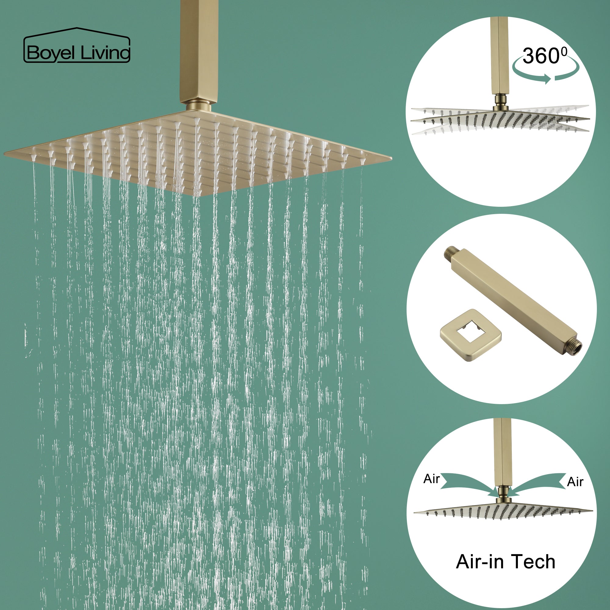 Boyel Living SMD-88017BG-10 Showerhead-Bar-Panels - View #8