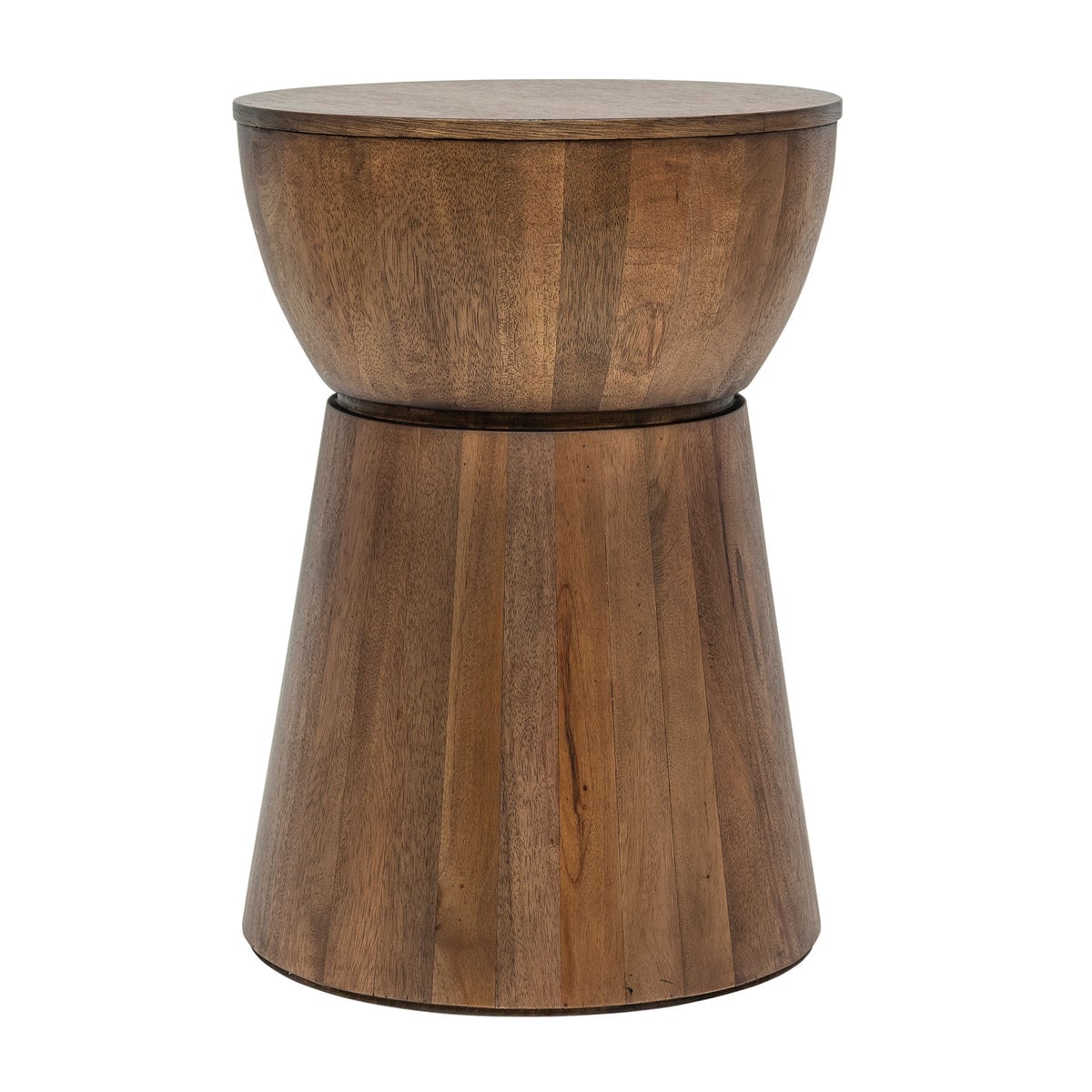 Jeffan ST-68DR16-WN Cinched Wood Drum Table Walnut