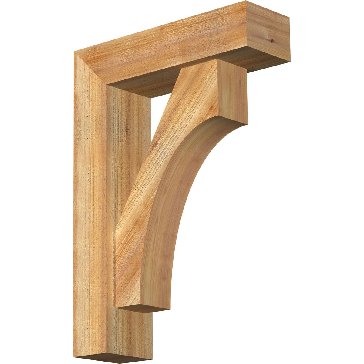 Ekena Millwork 1464339 Westlake block rough sawnbracket with offset brace 6-in x 20-in x 28-in Western red cedar Brown Wood Standard bracket
