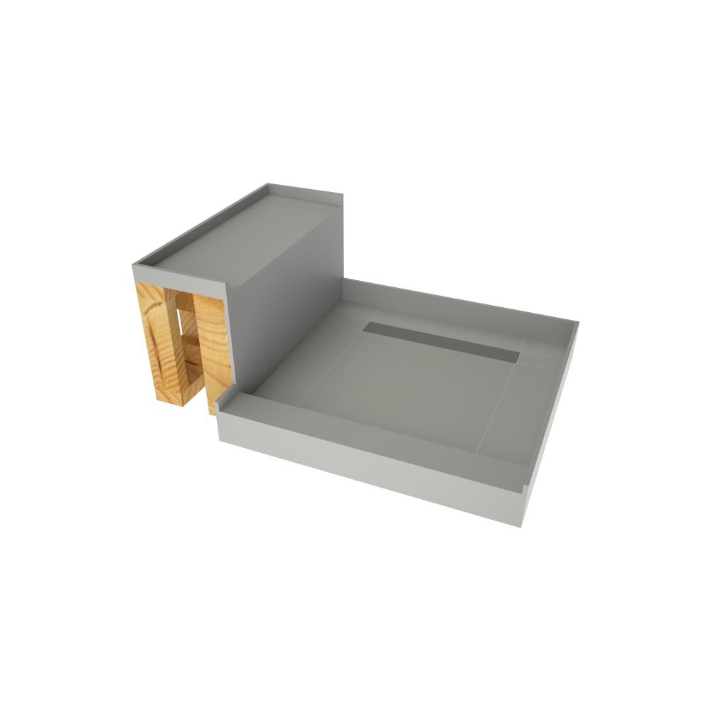 Base'N Bench RT4848B-SBN-RB48-KIT 48-in W x 60-in L with Back Drain Shower Base (Made For Tile)