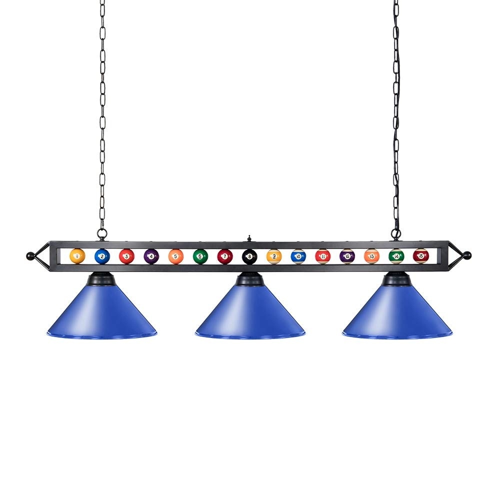 Lukvuzo 3 Light Billiard Table Light Fixture Metal Shade Adjustable Chain 59 Inch L x 14 Inch W x 13 Inch H for 7 to 8 Foot Pool Table 1 Piece #LLU0506M15