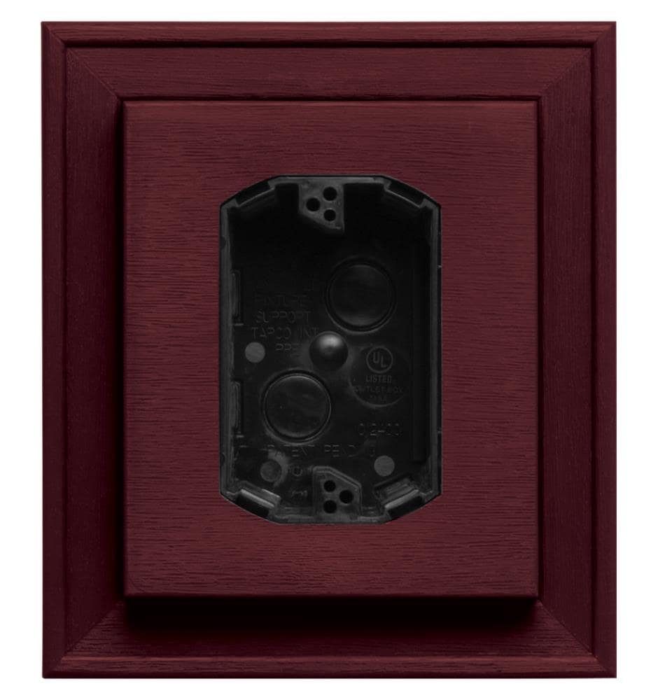 Builders Edge 130110010078 7-in x 8-in Wineberry Vinyl Electrical Mounting Block
