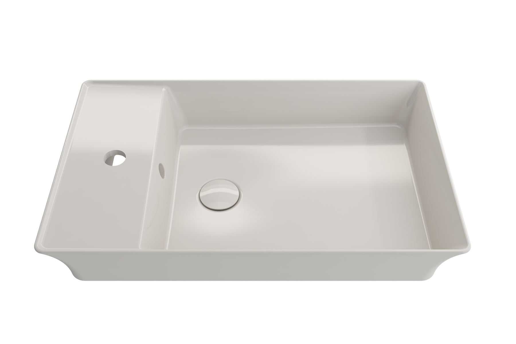 BOCCHI 1479-014-0126 Fire Clay 15-in Vessel Rectangular Modern Biscuit Bathroom Sink