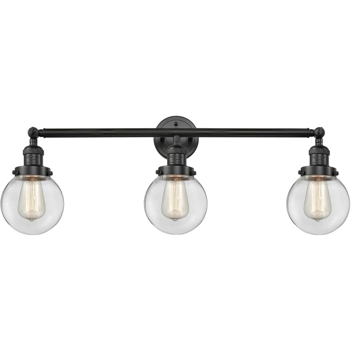 Innovations Lighting -  205-BK-G202-6 Franklin Restoration Beacon Bathroom Vanity Light Matte Black