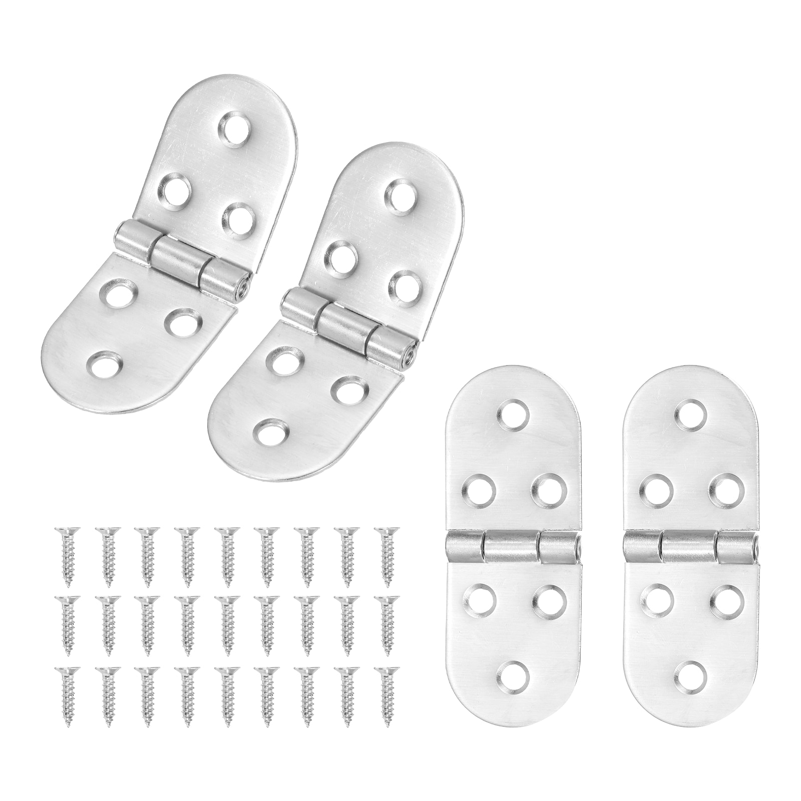 Unique Bargains 4pcs Sewing Machine Folding Table Flip Hinge Matte Silver Zinc Alloy Butler Tray Hinges with Screws for Drop Front Desk Drawer Door Hinges Hardware Accessory #S25093000UX7634