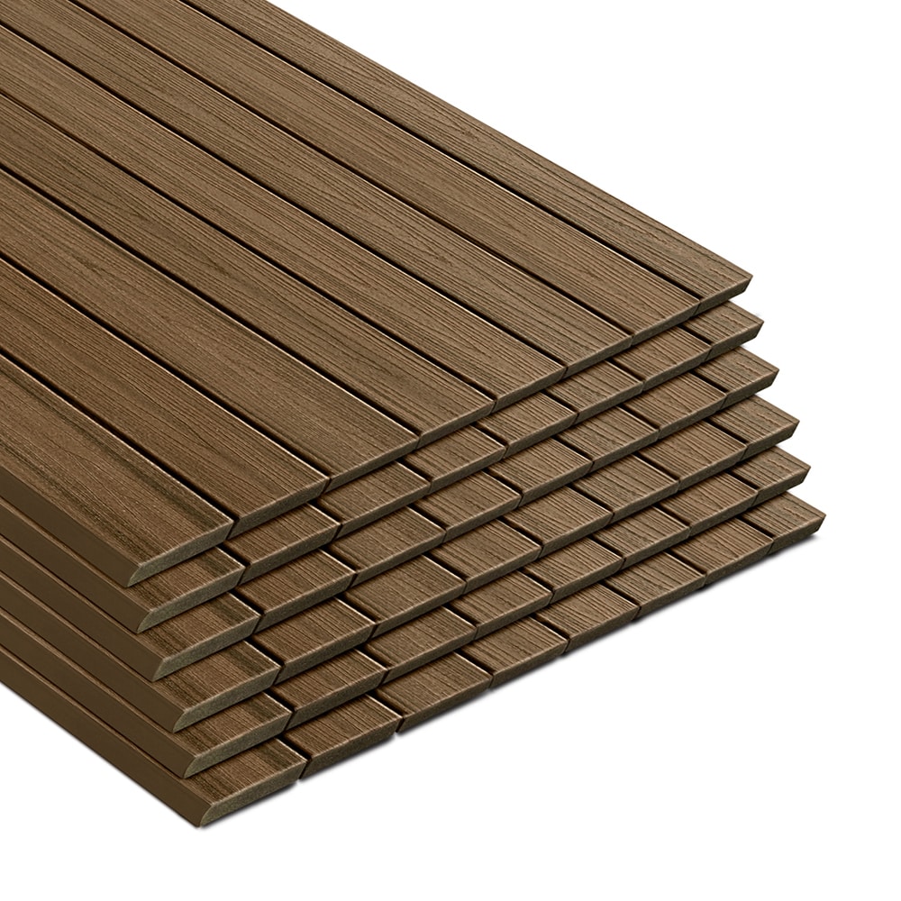 Trex HG010616TS48 Transcend 1-in x 6-in x 16-ft Havana Gold Square Composite Deck board 48 -Pack