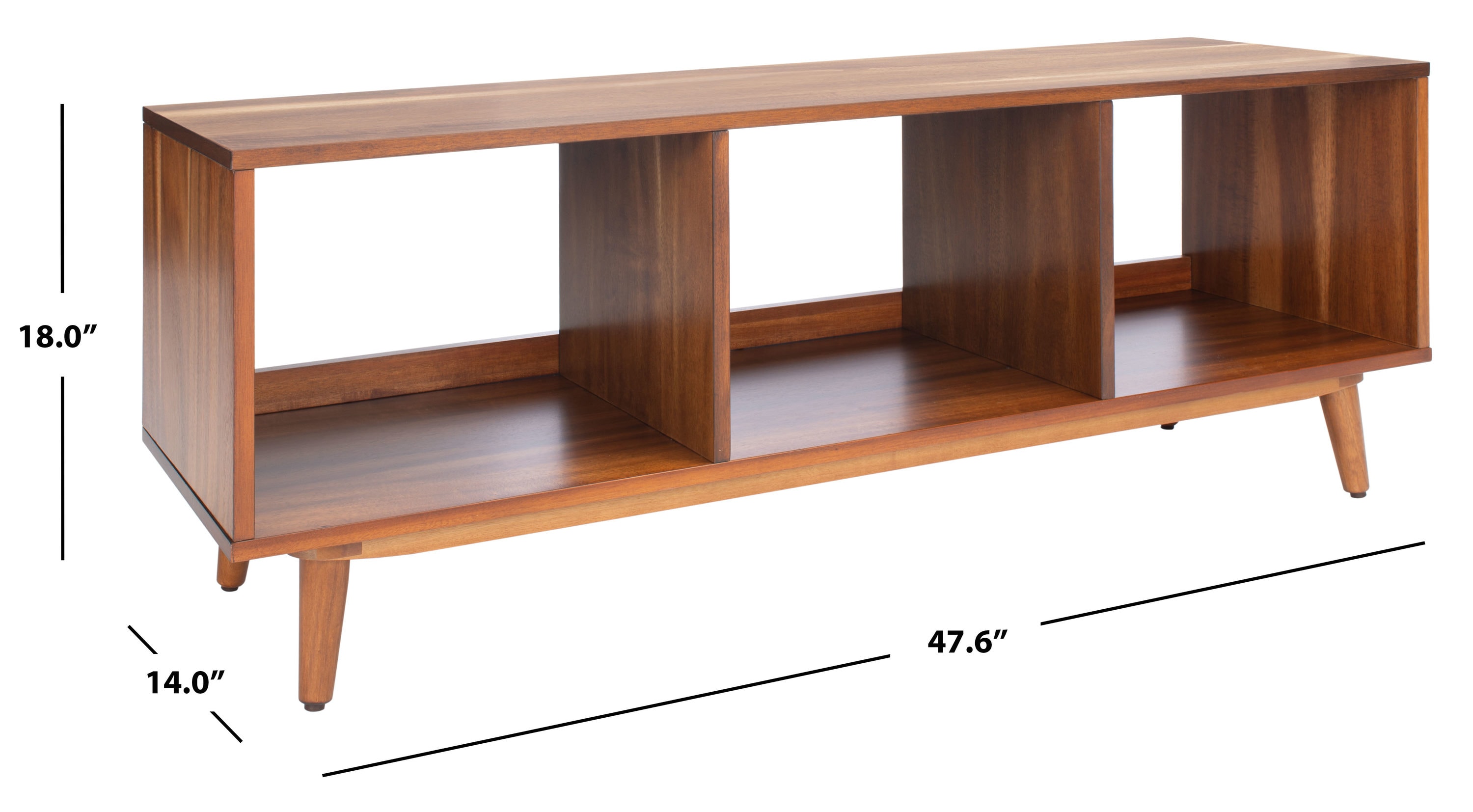 Cricket Retro Chic Open Shelf Mahogany Media Stand - Natural Acacia