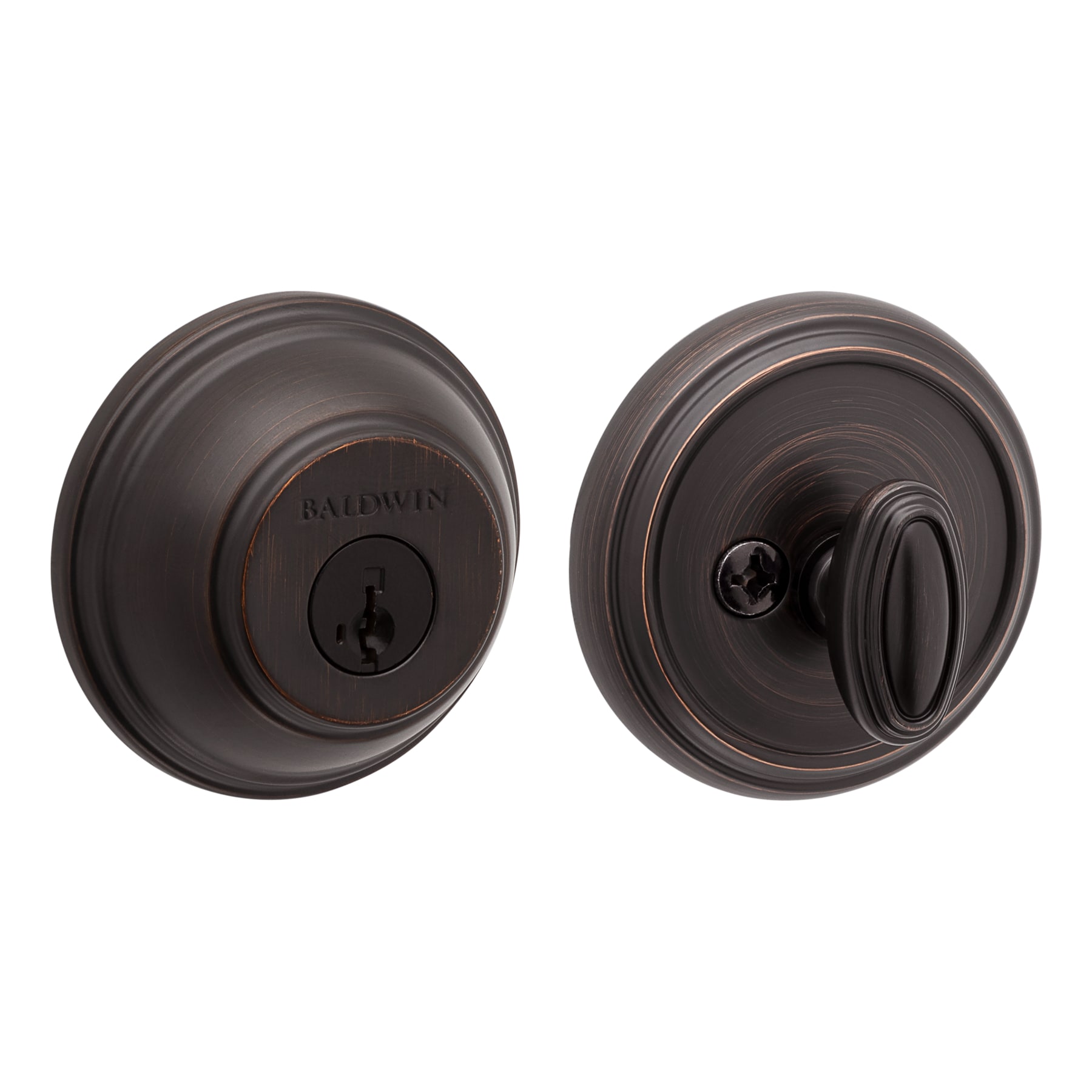 Kwikset 380 RDB 11P SMT CP Prestige Series Round Venetian Bronze Single Cylinder Deadbolt with SmartKey