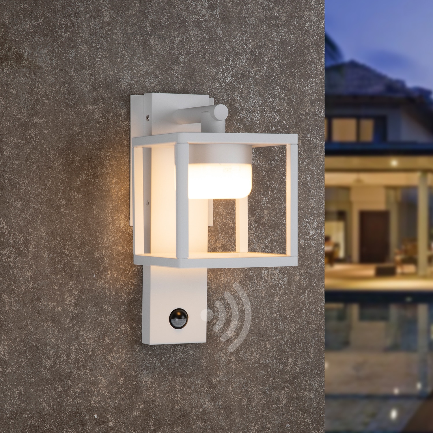 Forclover WYL1-DLWPK1 Outdoor Porch Light 1 -Light 13-in H White Hardwired Motion Sensor Integrated LED Outdoor Wall Light