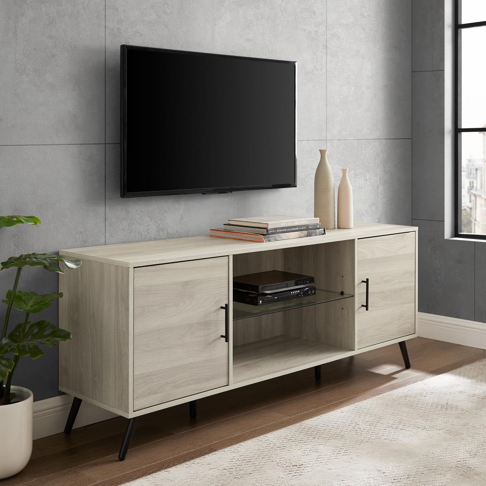 Walker Edison Modern/Contemporary Birch TV Stand (Accommodates TVs up ...