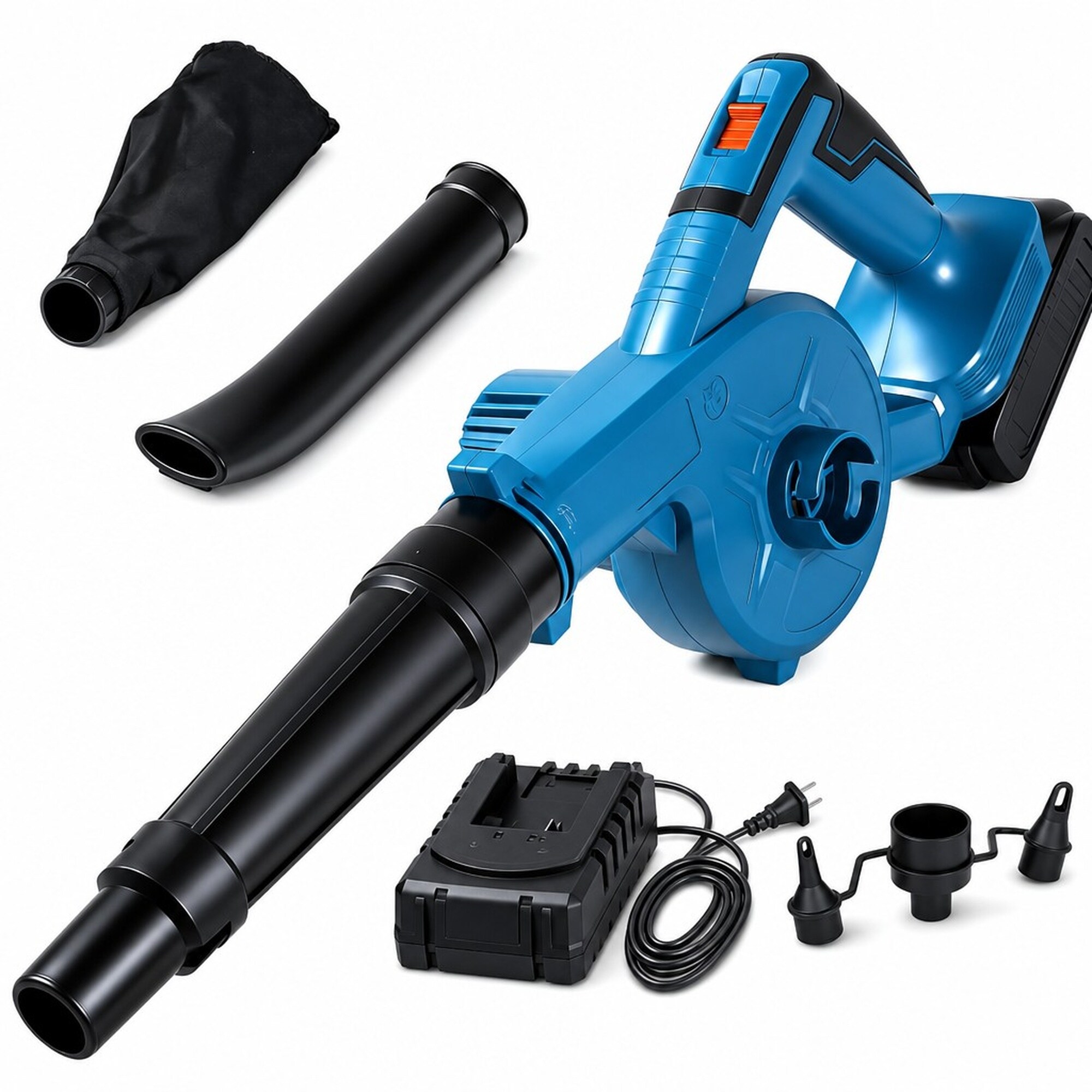 Numhew - 1in L 1in W 1in H 2-Speed Blue Cordless Leaf Blower