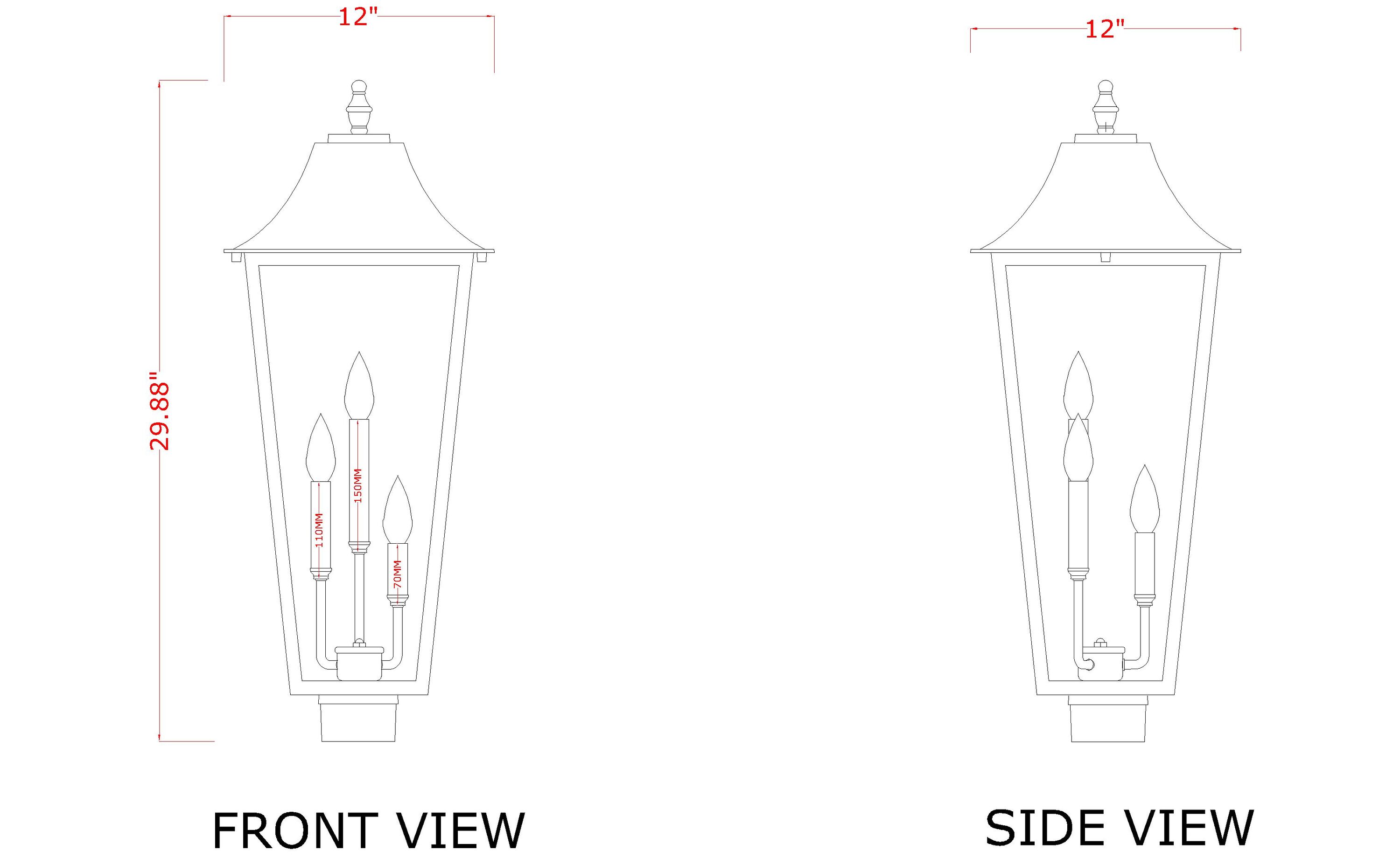 Z-Lite 5008PHXLS-BK Post-Lights - View #6