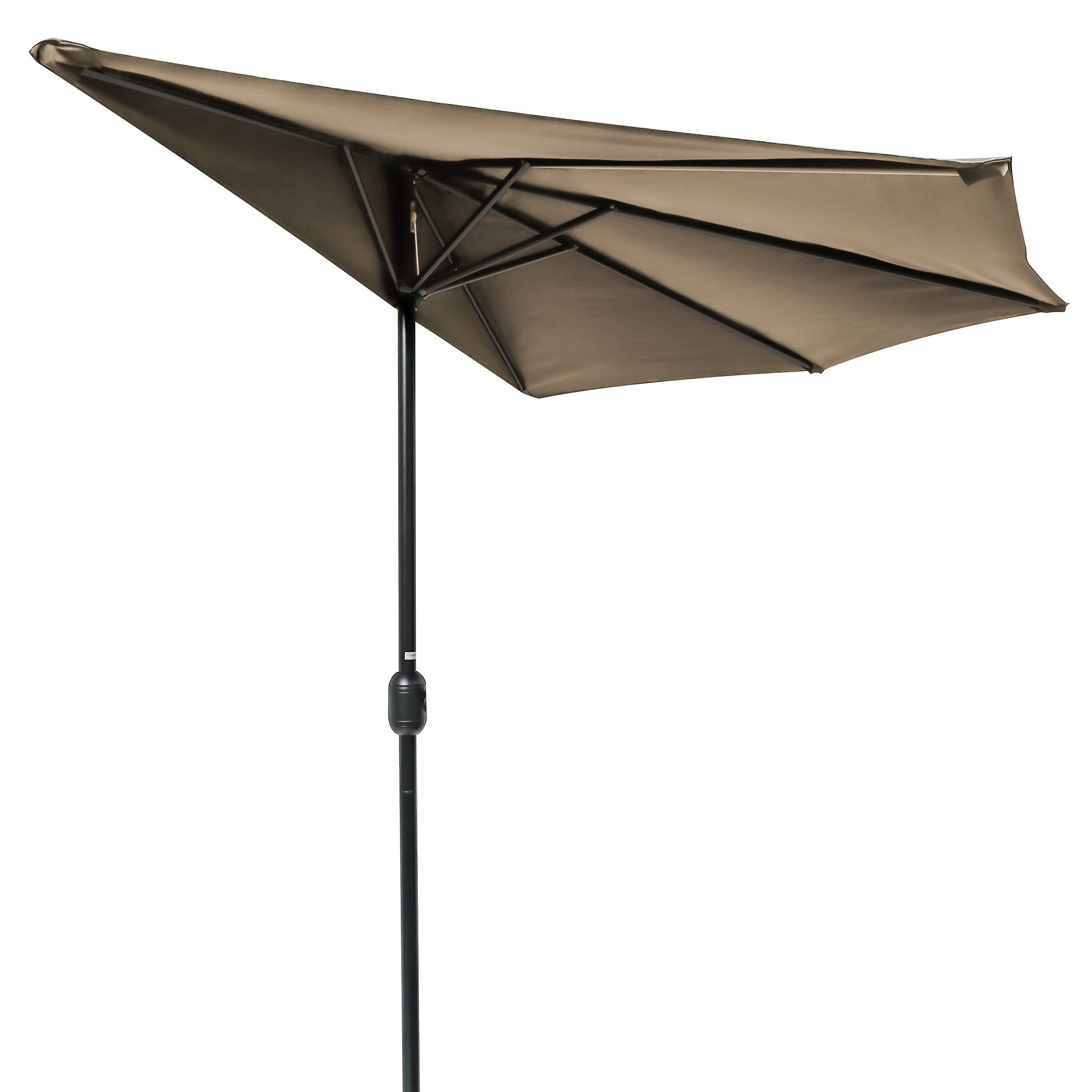 Trademark Innovations PATUMB-HALF-TAN 4.5-ft Steel Tan No-tilt Market Patio Umbrella