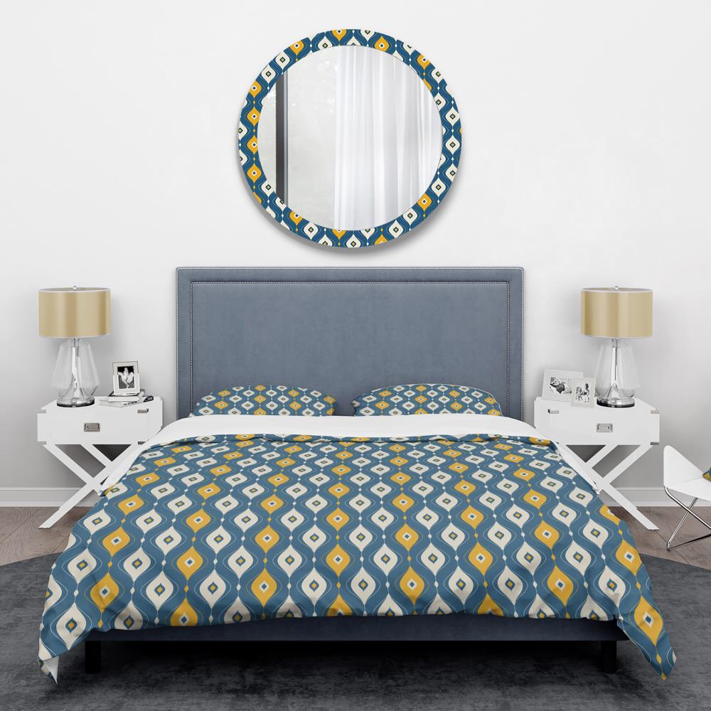 Designart BED24125-Q N/AN/A 3 -Piece Blue Queen Duvet cover Set