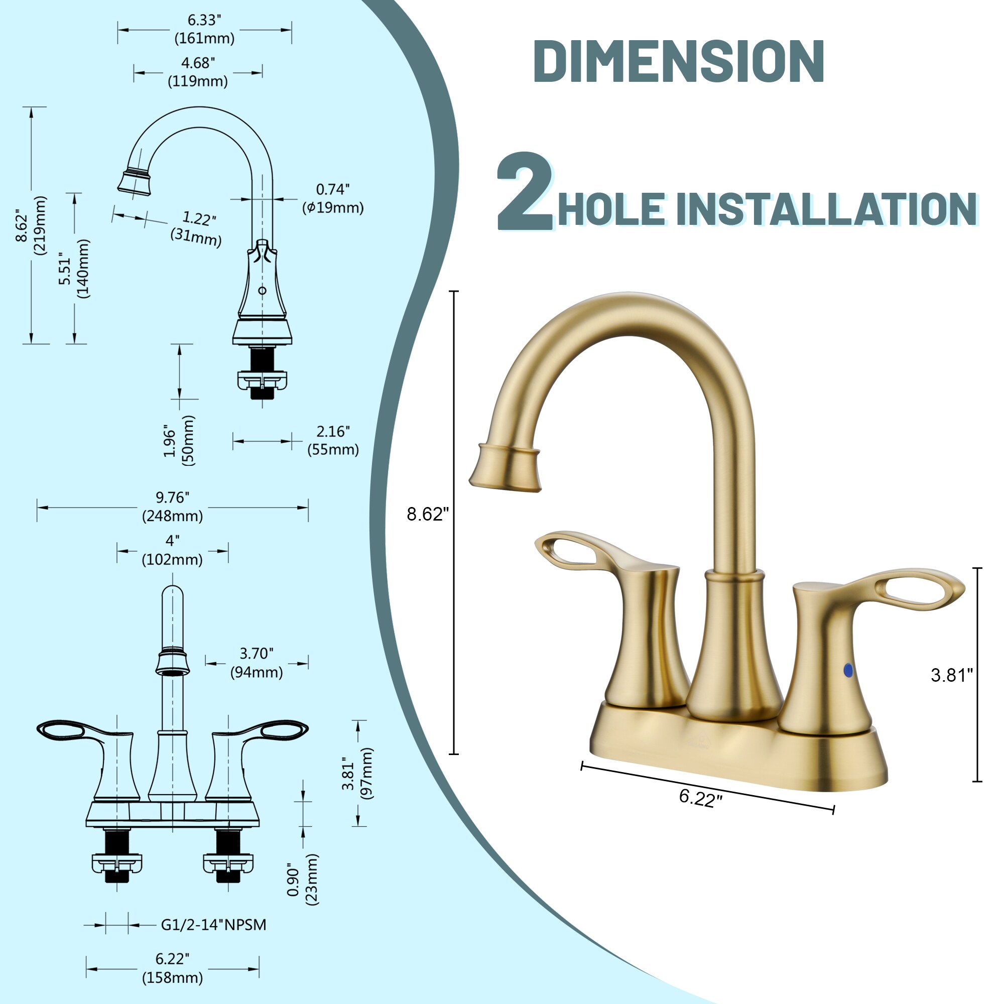 Clihome RB0721 Lavatory-Faucets - View #2