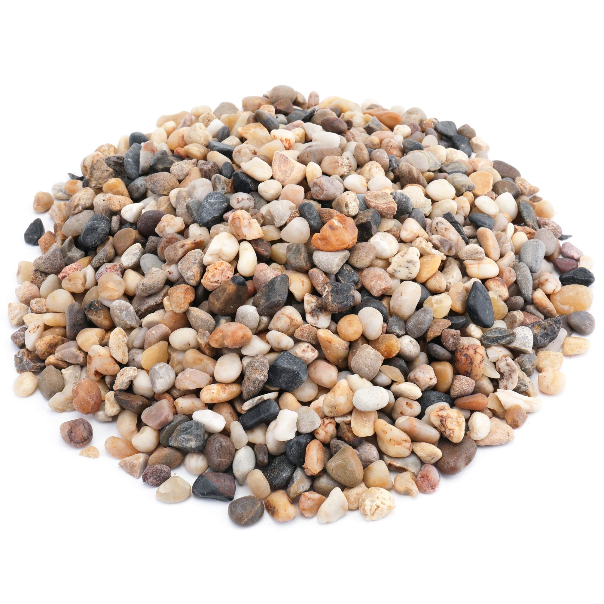 Etokfoks  12 lb natural mixed color decorative pebbles 0 4 to 0 8 in smooth matte river rocks for landscaping walkways aquariums ponds and