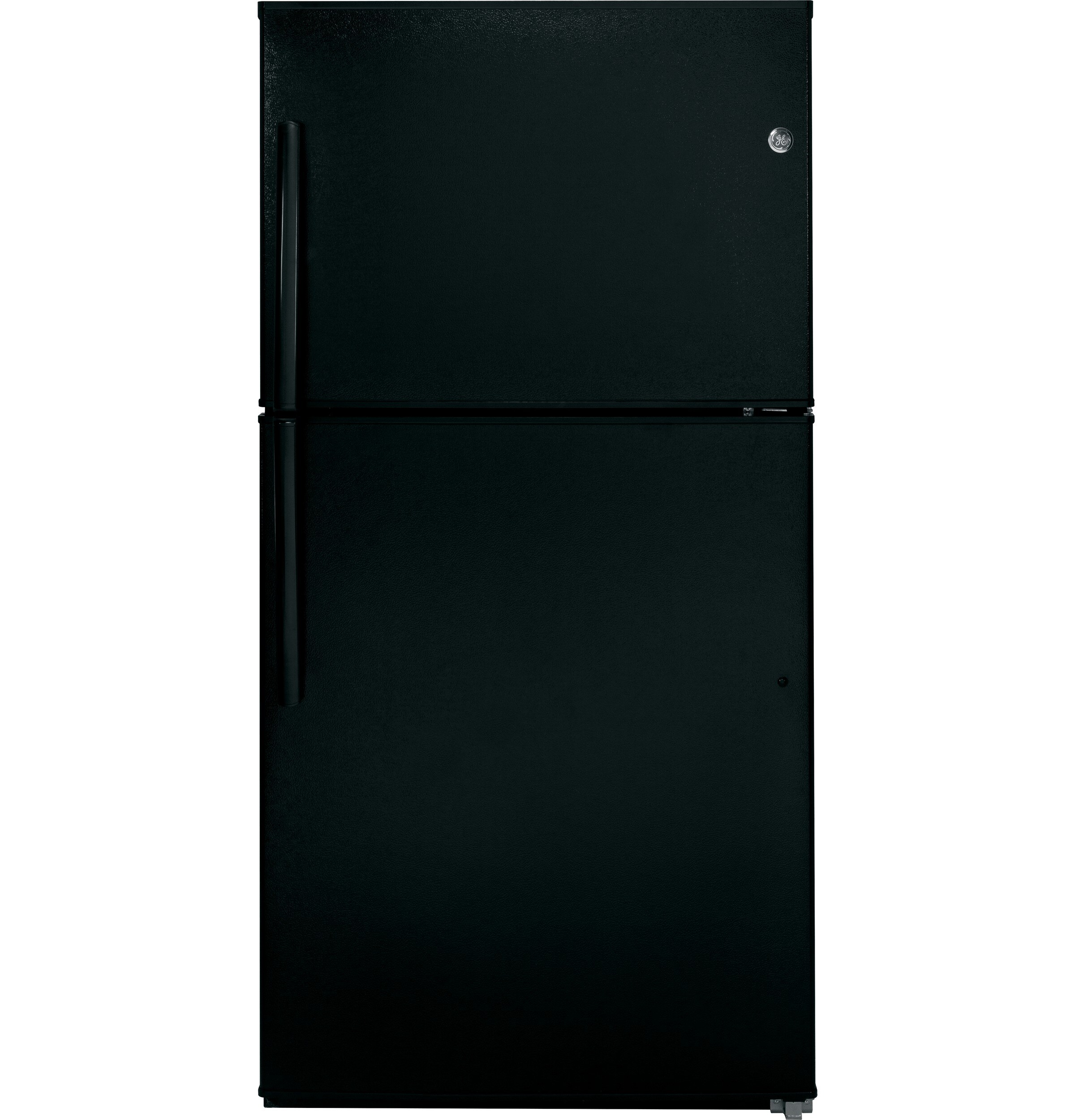 GE 21.2-cu ft Top-Freezer Refrigerator with Ice Maker (Black) ENERGY ...