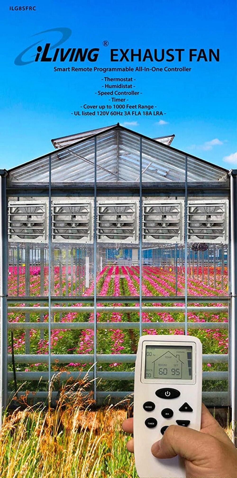 iLIVING ILG8SF12VC Wall-Mounted-Fans - View #6