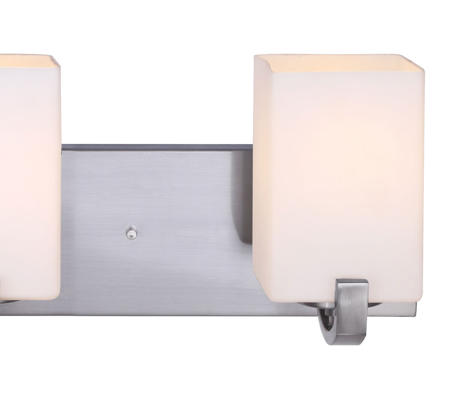 Palmer Contemporary Brushed Nickel 3-Light Vanity with White Opal Glass